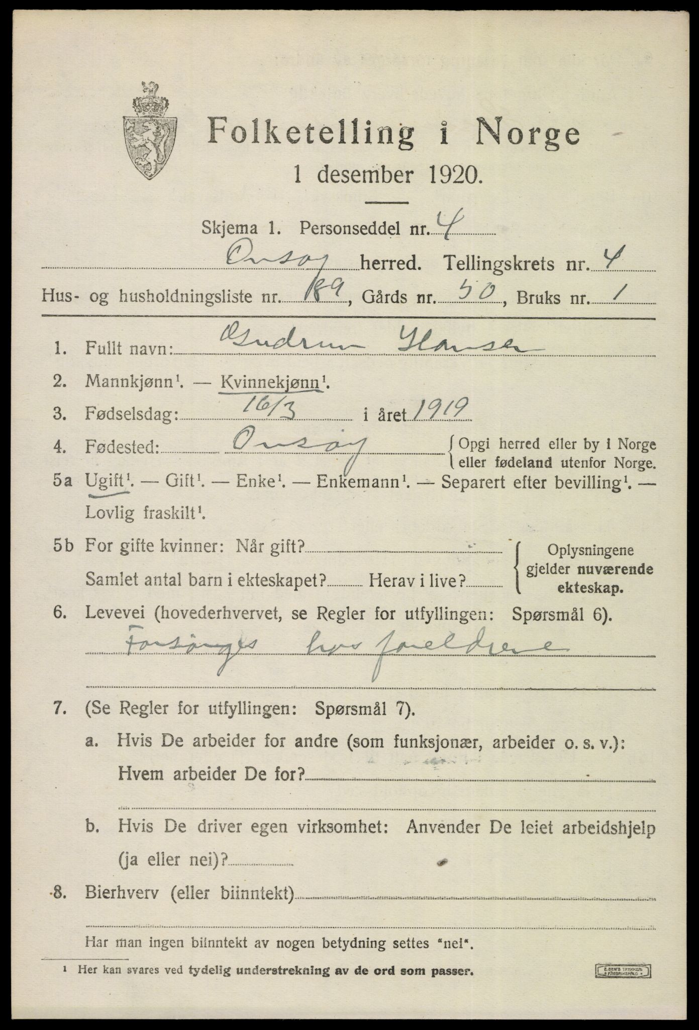 SAO, Folketelling 1920 for 0134 Onsøy herred, 1920, s. 5982