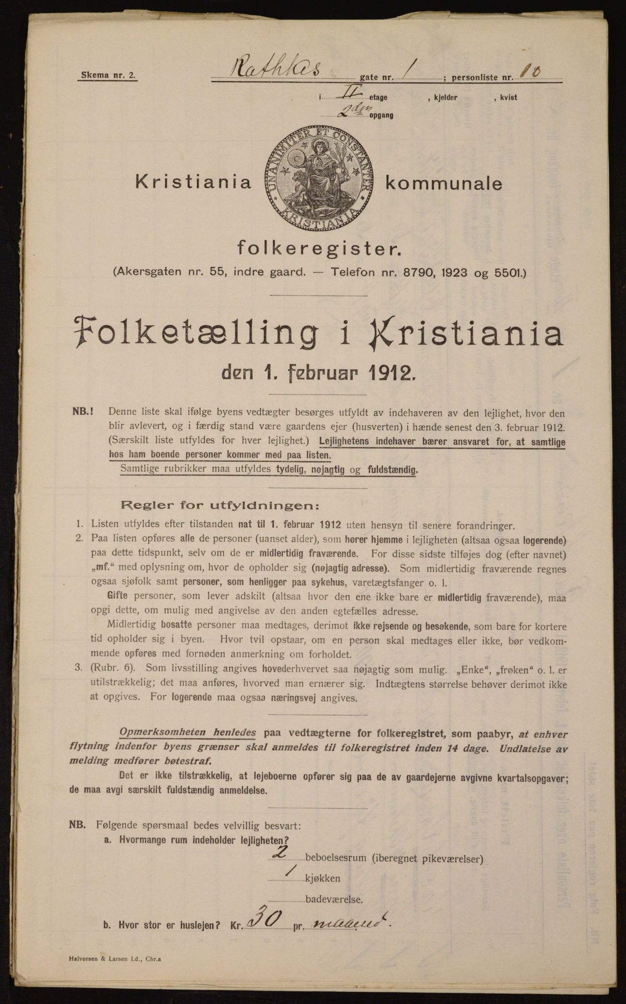 OBA, Kommunal folketelling 1.2.1912 for Kristiania, 1912, s. 82082
