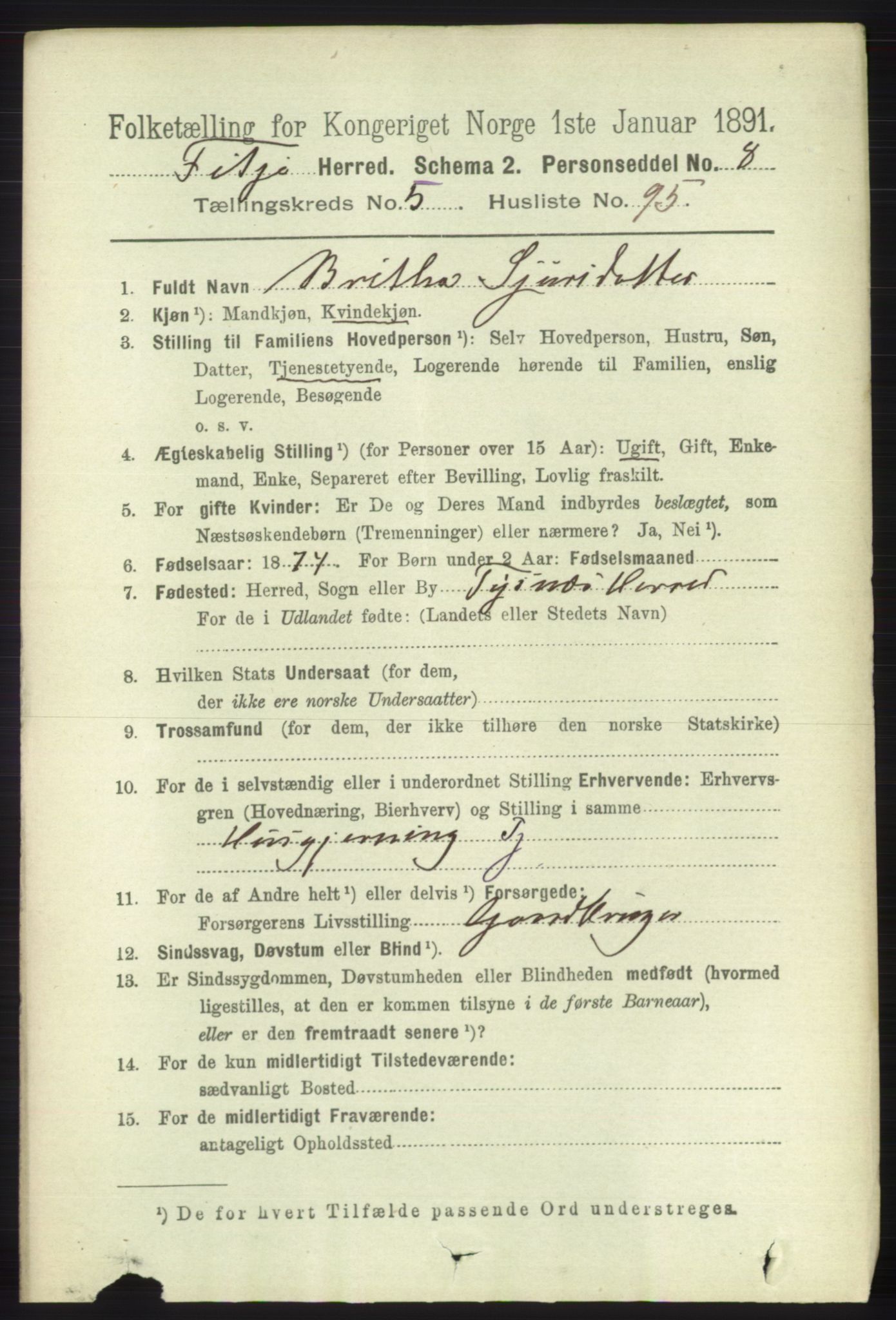 RA, Folketelling 1891 for 1222 Fitjar herred, 1891, s. 2310