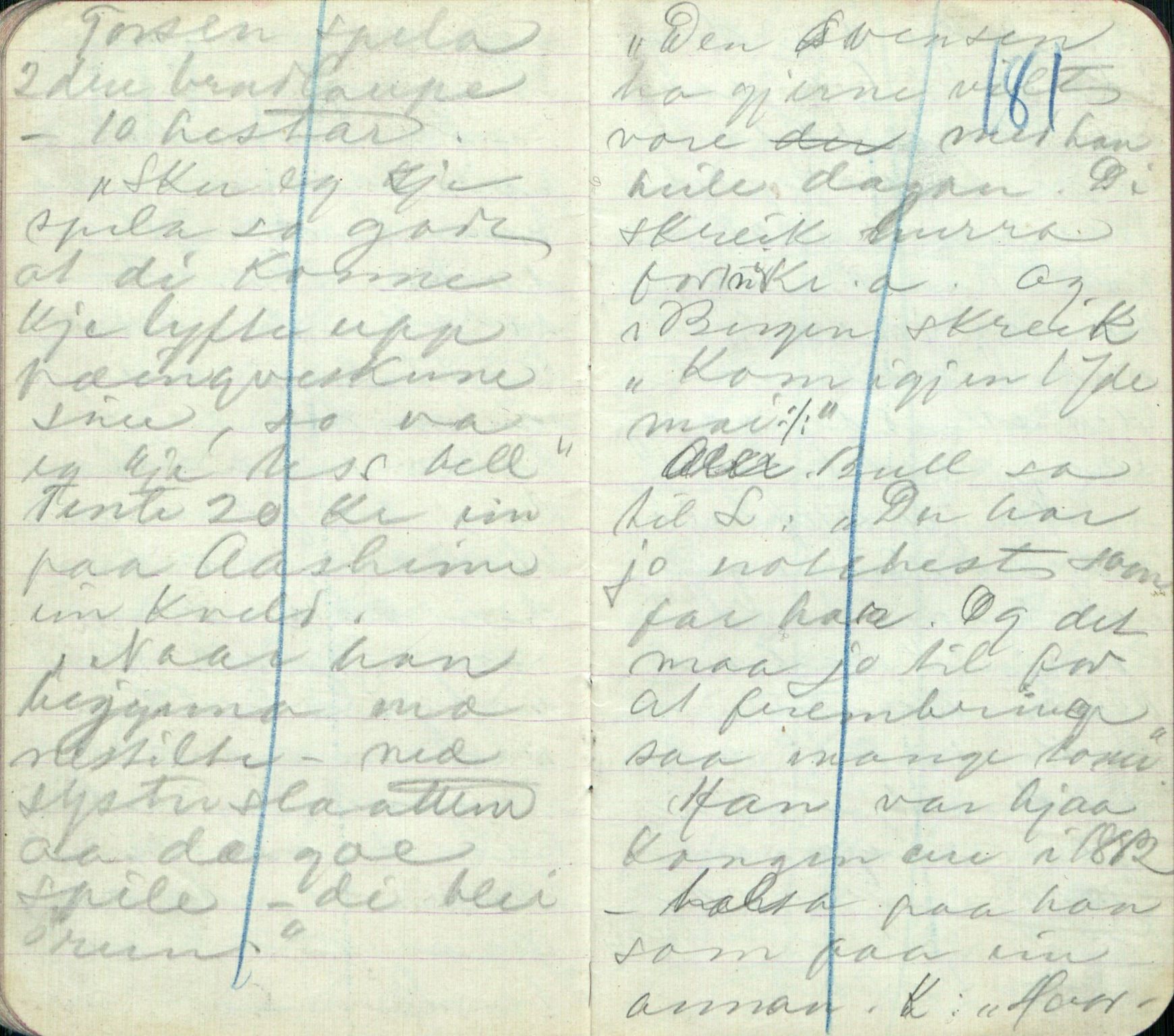 Rikard Berge, TEMU/TGM-A-1003/F/L0005/0007: 160-200 / 166 Skildring av innbu. Dagboksoppteikn. for R. B. 1896-97. Om spesielle ord og uttrykk, 1896-1897, s. 180-181