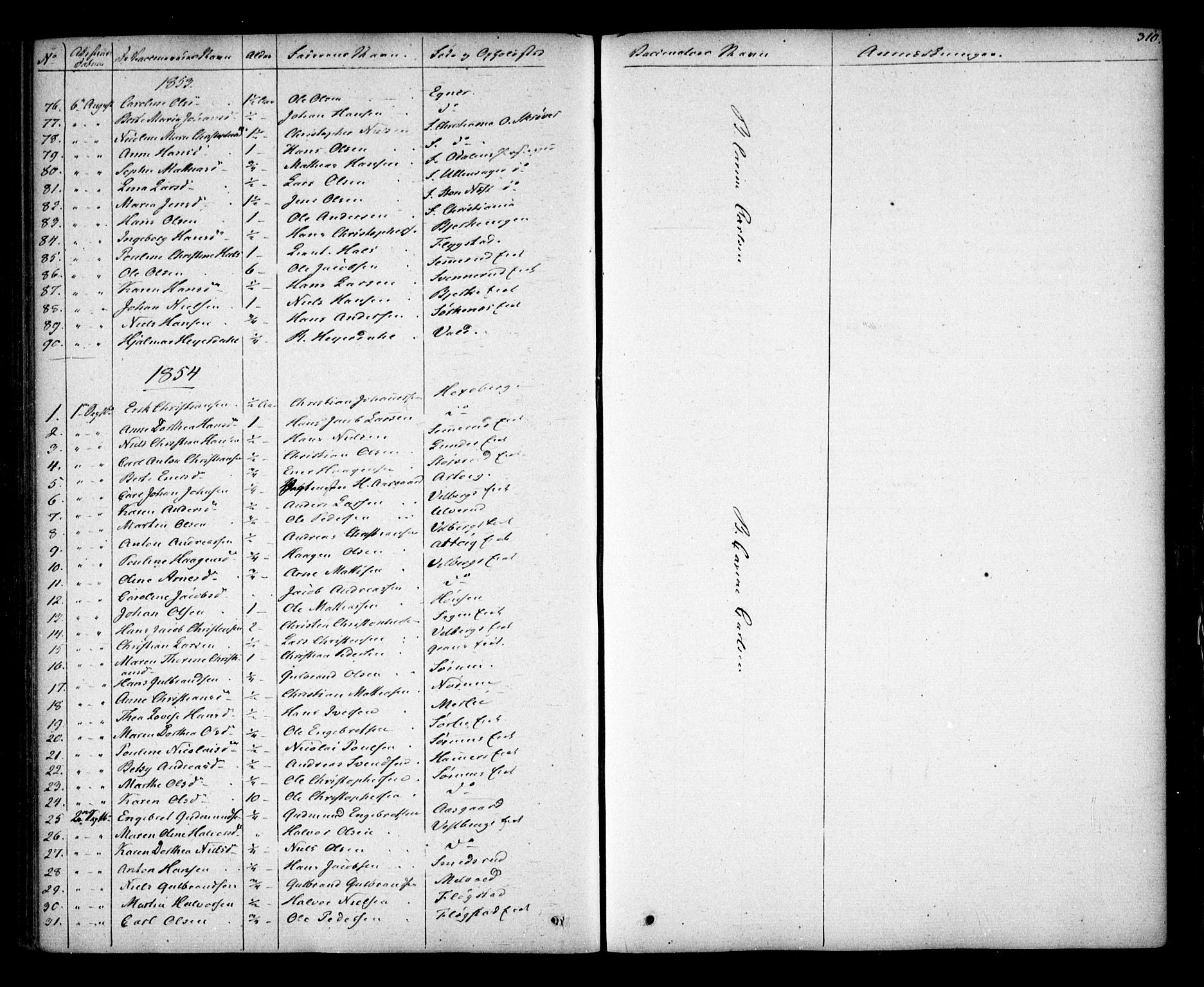 Sørum prestekontor Kirkebøker, SAO/A-10303/F/Fa/L0005: Ministerialbok nr. I 5, 1846-1863, s. 310