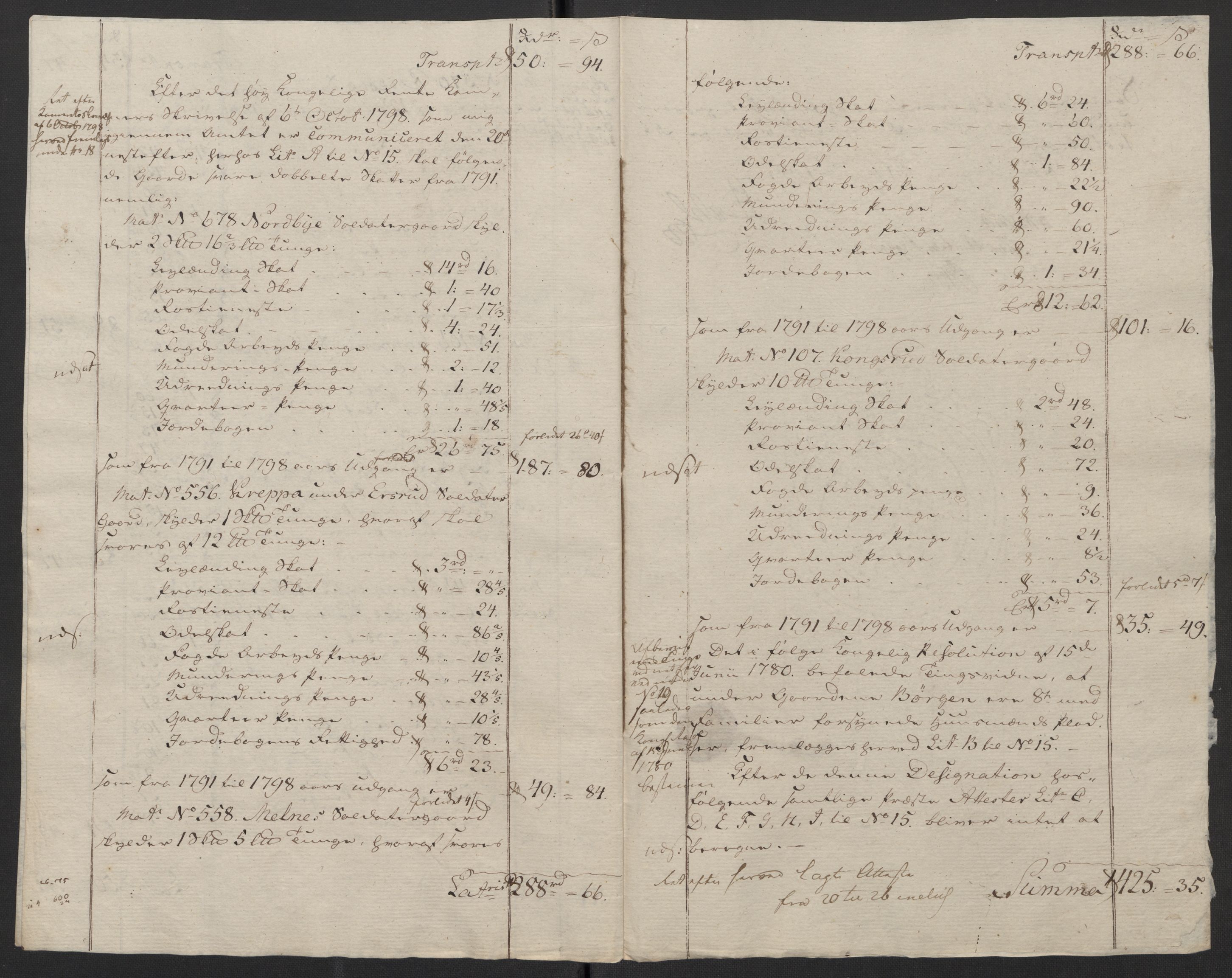 Rentekammeret inntil 1814, Reviderte regnskaper, Fogderegnskap, RA/EA-4092/R11/L0674: Fogderegnskap Nedre Romerike, 1798, s. 121
