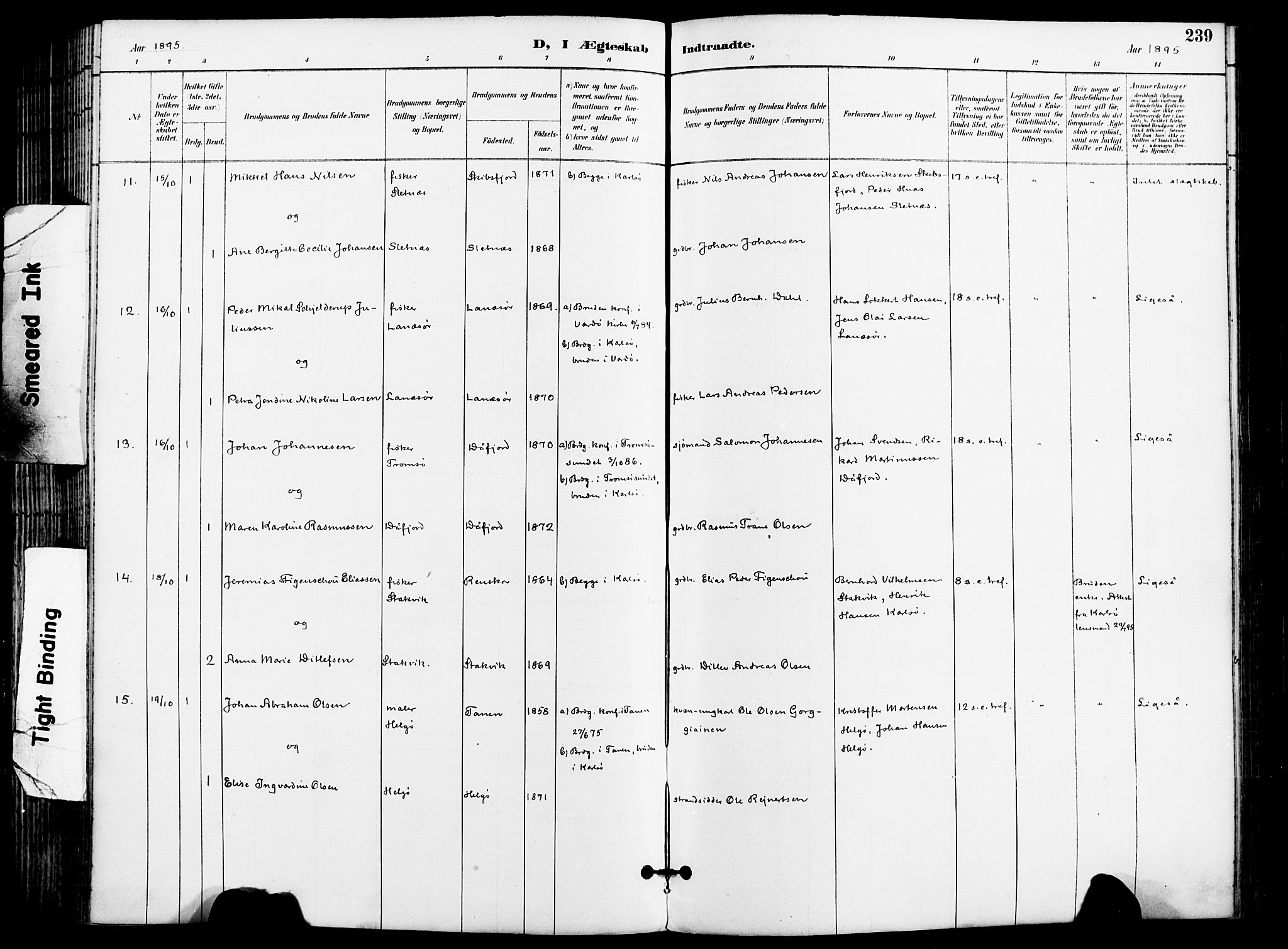 Karlsøy sokneprestembete, SATØ/S-1299/H/Ha/Haa/L0007kirke: Ministerialbok nr. 7, 1891-1902, s. 239