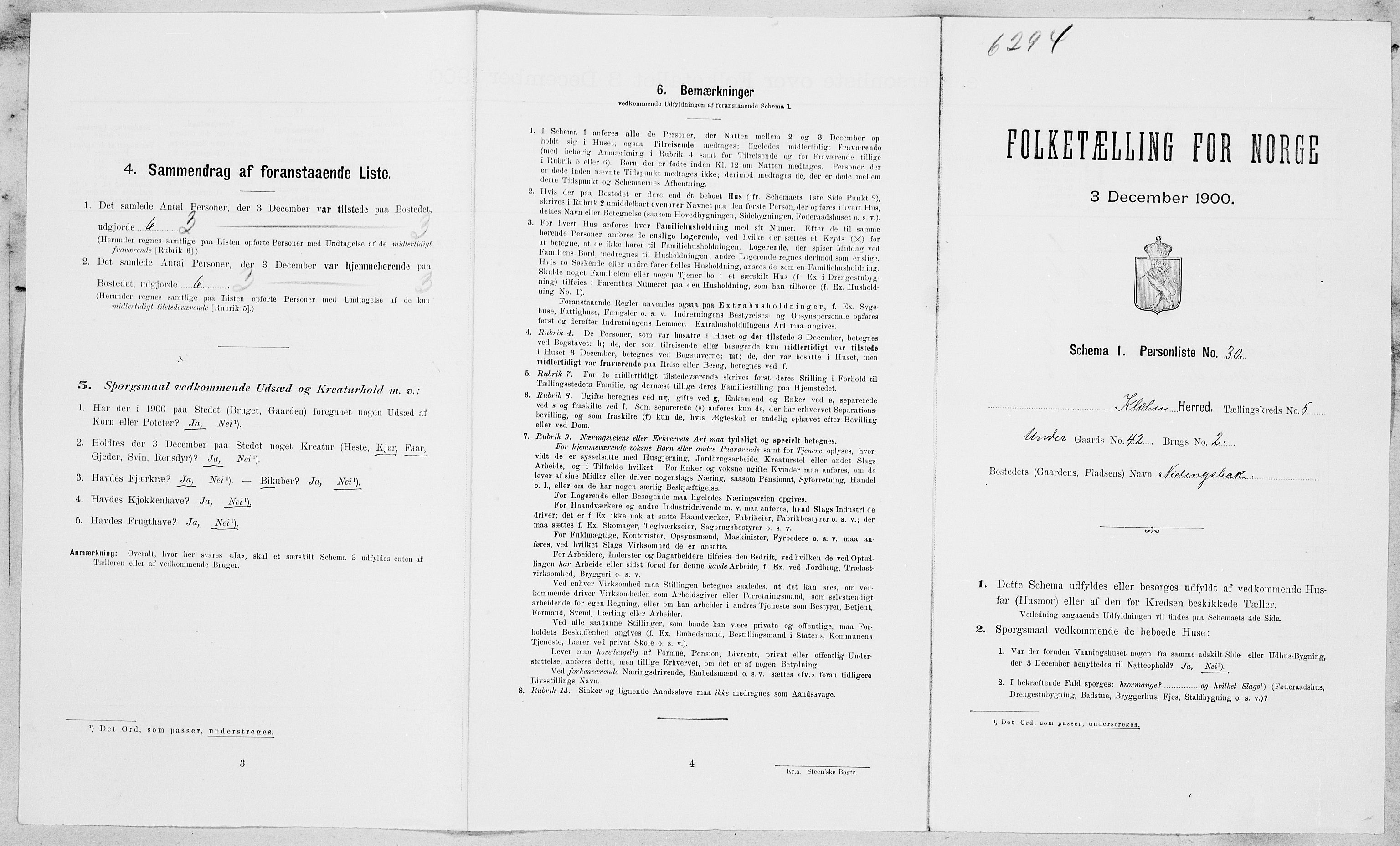 SAT, Folketelling 1900 for 1662 Klæbu herred, 1900, s. 300