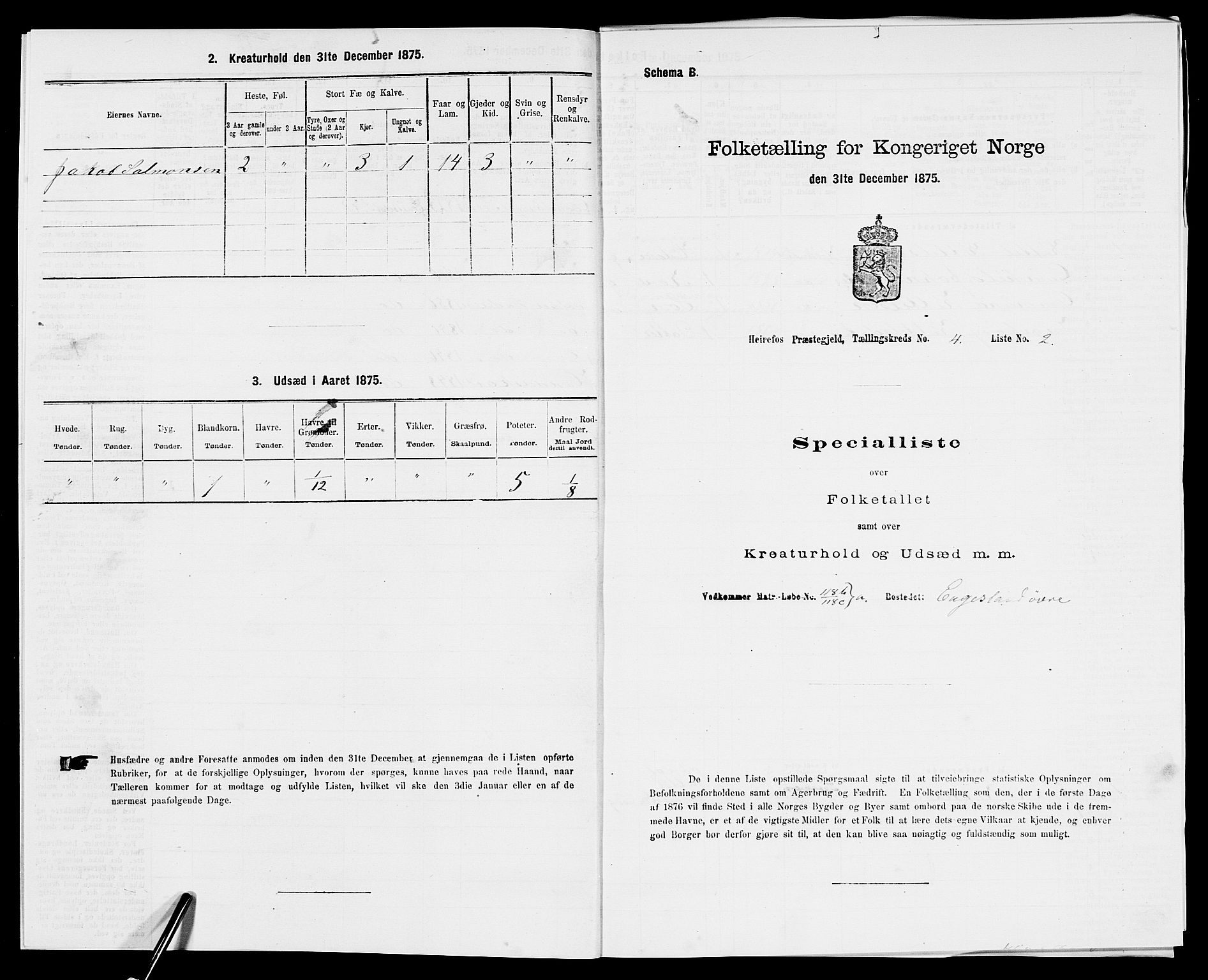 SAK, Folketelling 1875 for 0933P Herefoss prestegjeld, 1875, s. 316