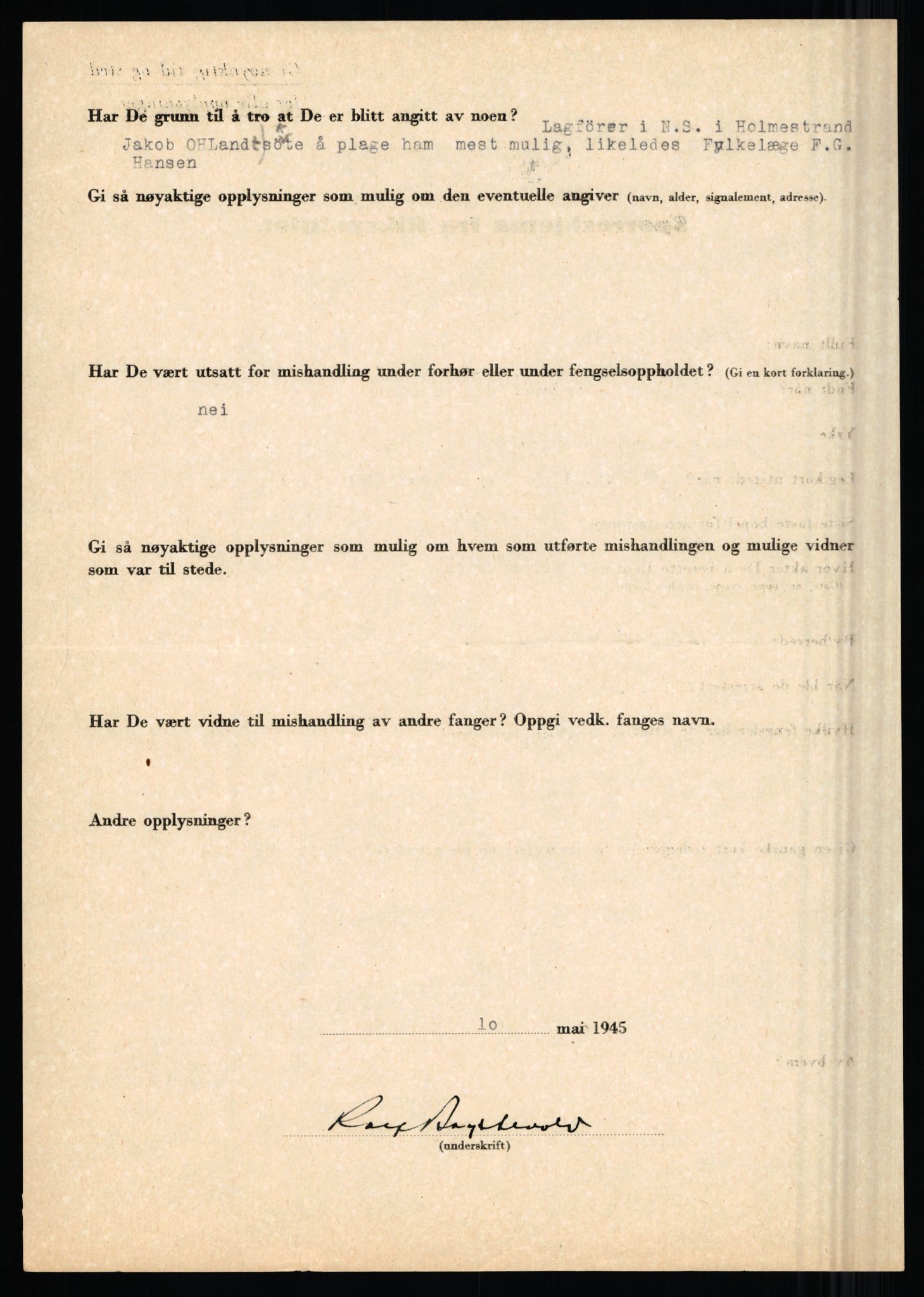 Rikspolitisjefen, AV/RA-S-1560/L/L0001: Abelseth, Rudolf - Berentsen, Odd, 1940-1945, s. 1062