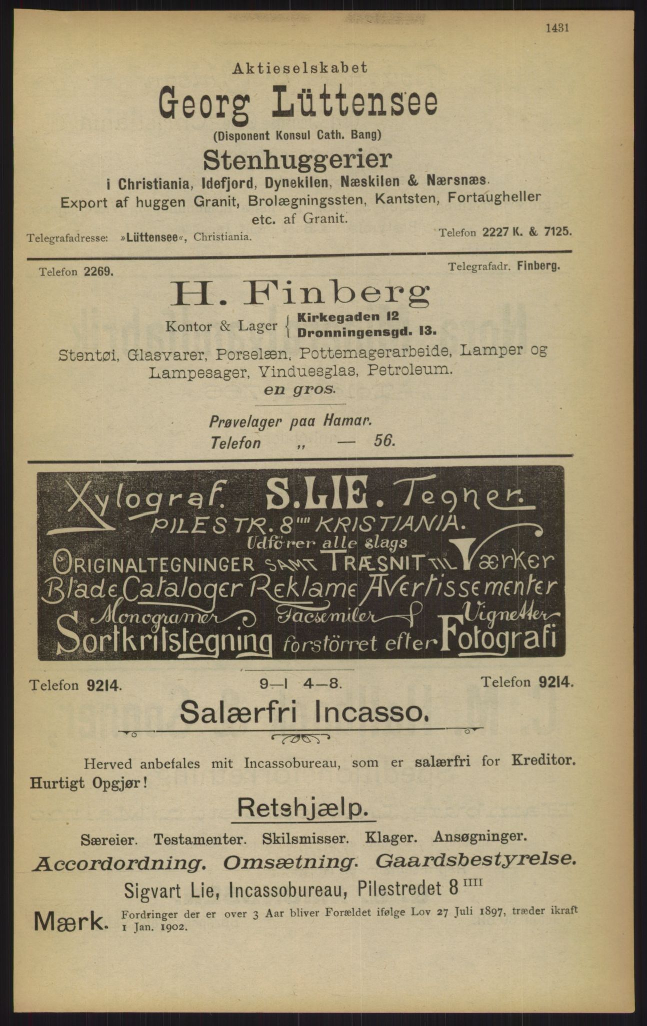 Kristiania/Oslo adressebok, PUBL/-, 1902, s. 1431