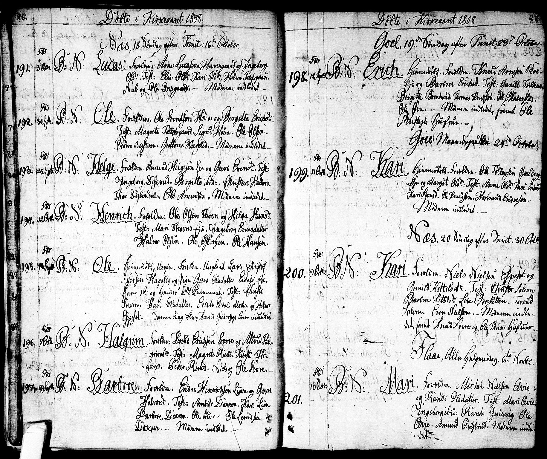 Nes kirkebøker, AV/SAKO-A-236/F/Fa/L0006: Ministerialbok nr. 6, 1808-1814, s. 26-27