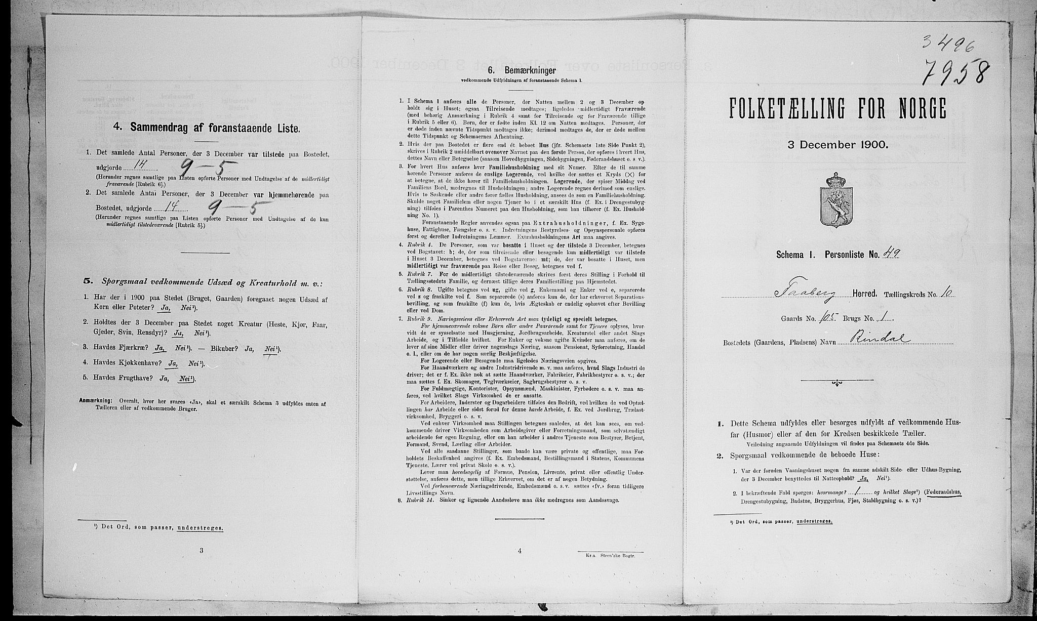 SAH, Folketelling 1900 for 0524 Fåberg herred, 1900, s. 1116