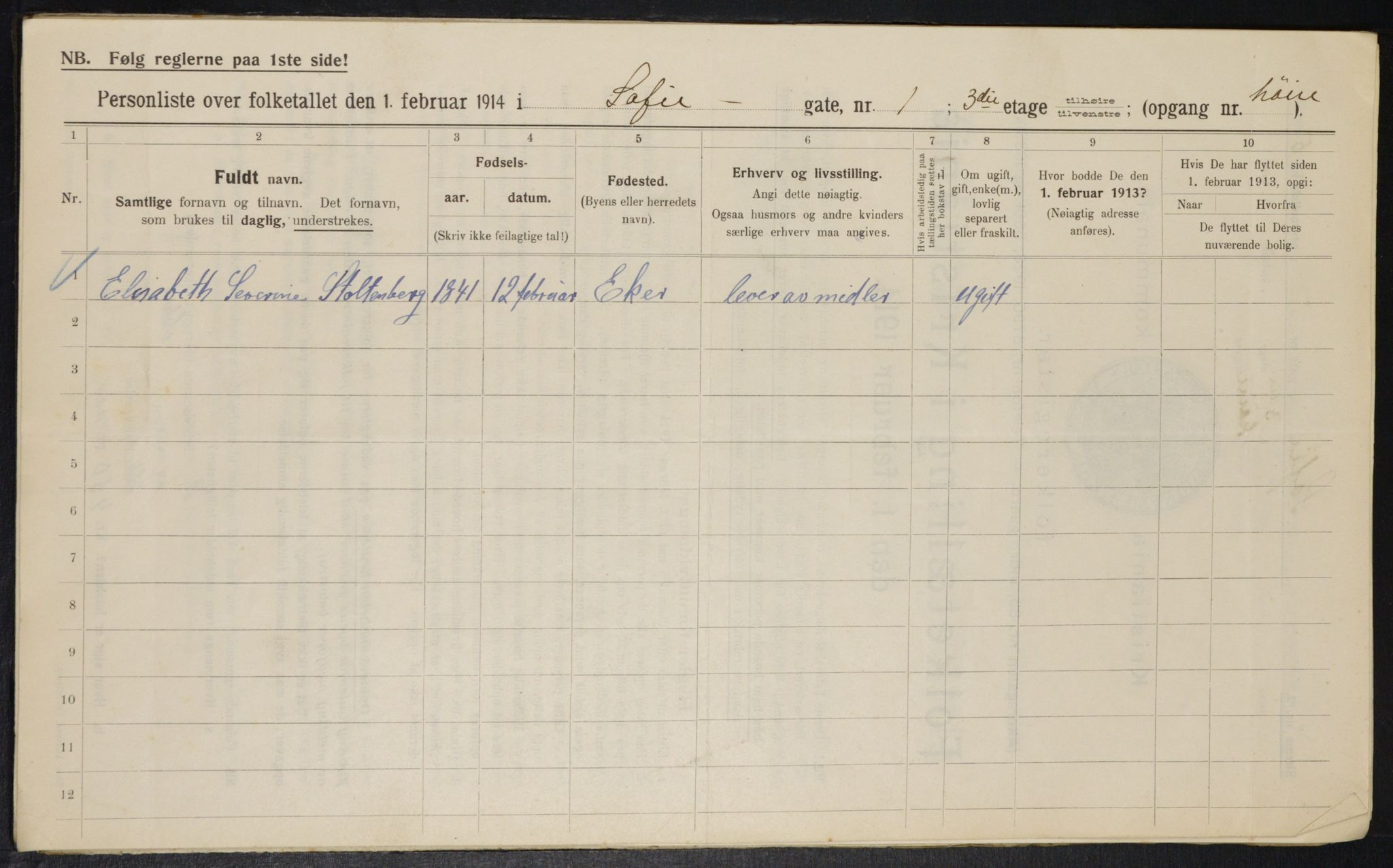 OBA, Kommunal folketelling 1.2.1914 for Kristiania, 1914, s. 98571