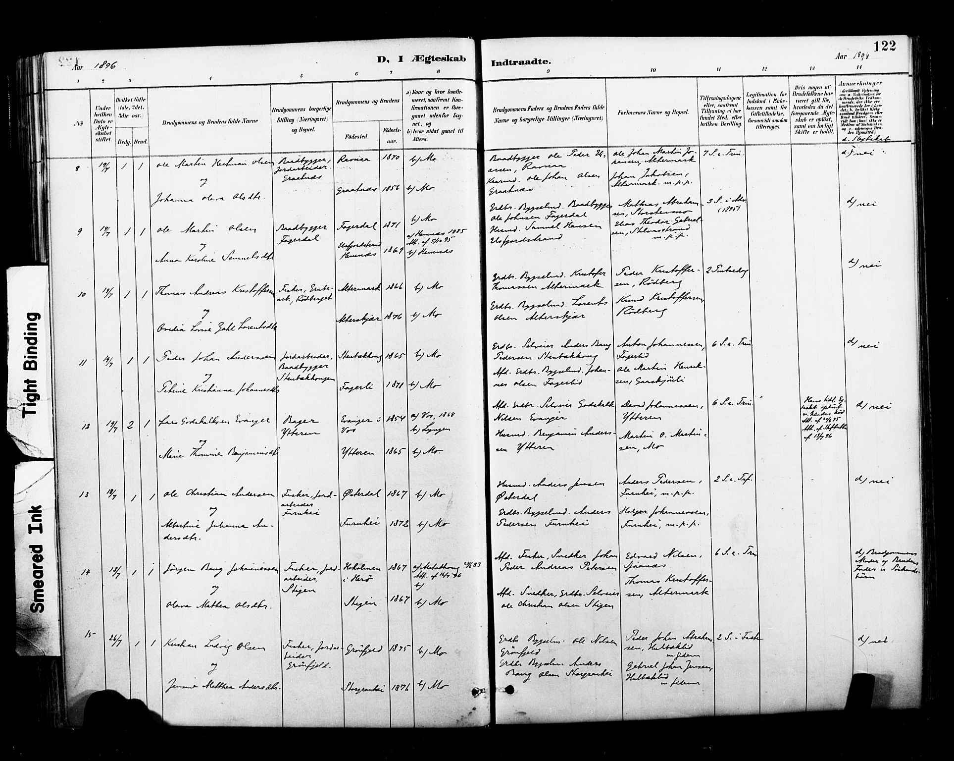 Ministerialprotokoller, klokkerbøker og fødselsregistre - Nordland, SAT/A-1459/827/L0401: Ministerialbok nr. 827A13, 1887-1905, s. 122