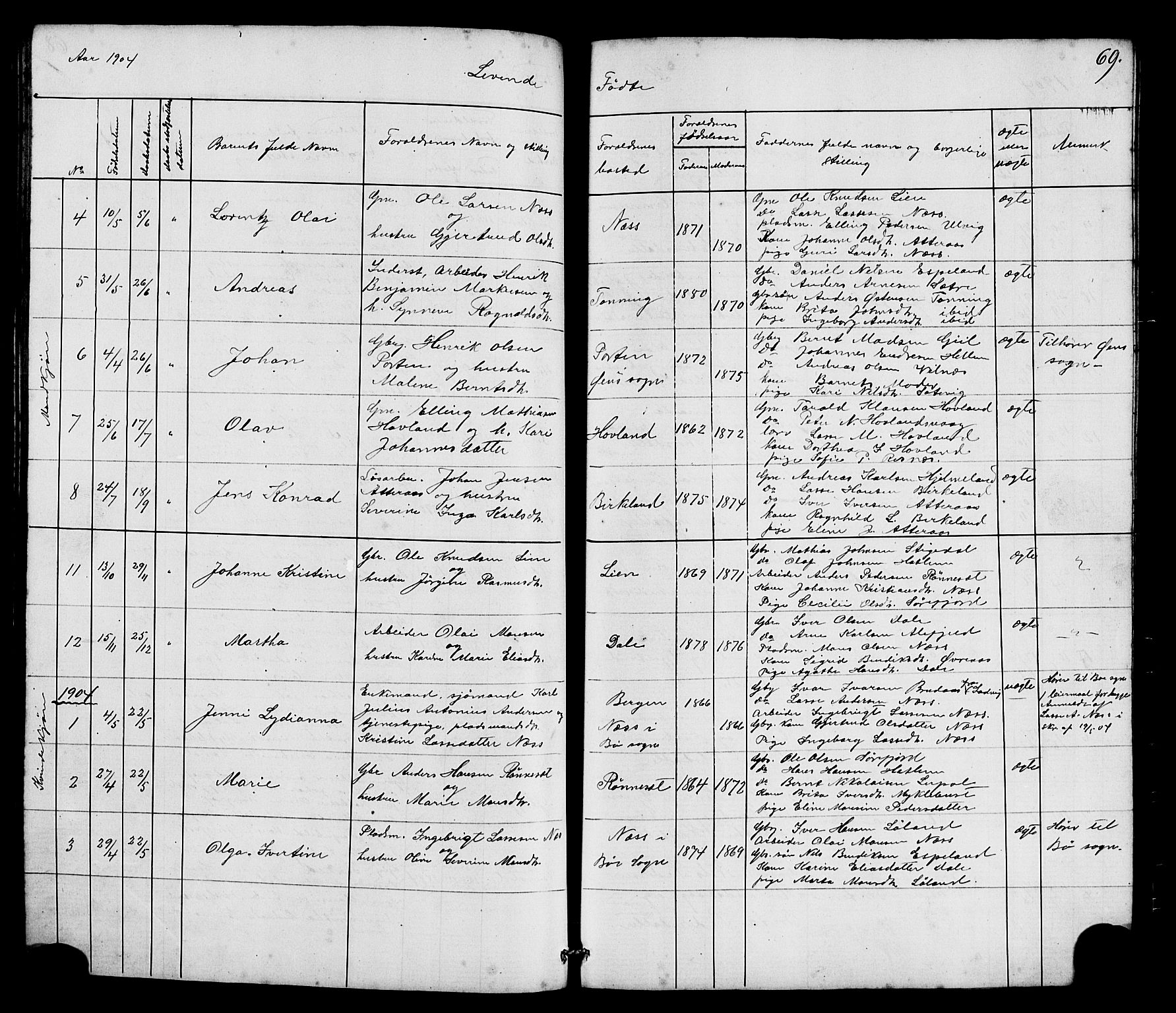 Hyllestad sokneprestembete, AV/SAB-A-80401: Klokkerbok nr. A 2, 1876-1906, s. 69