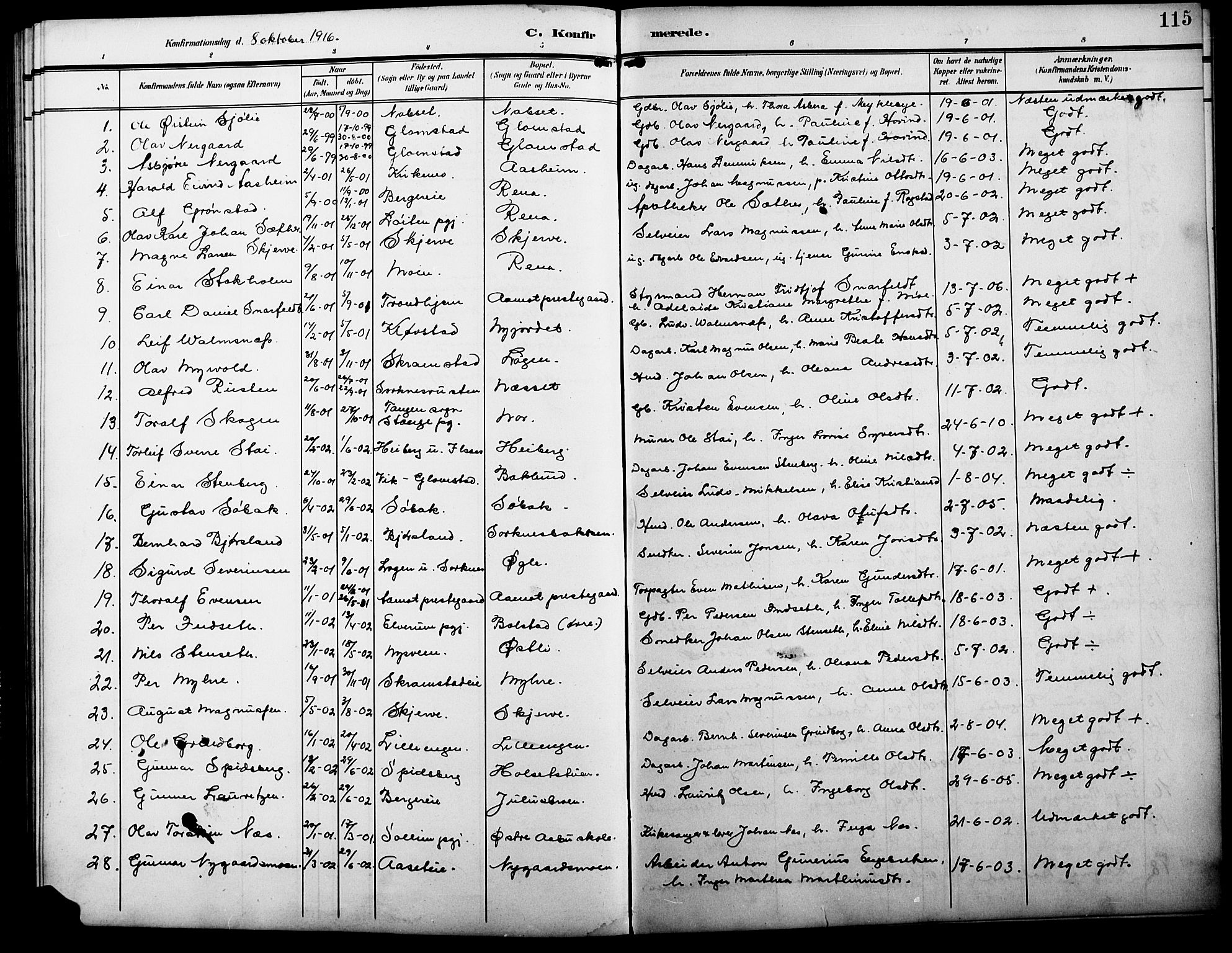 Åmot prestekontor, Hedmark, AV/SAH-PREST-056/H/Ha/Hab/L0004: Klokkerbok nr. 4, 1905-1920, s. 115