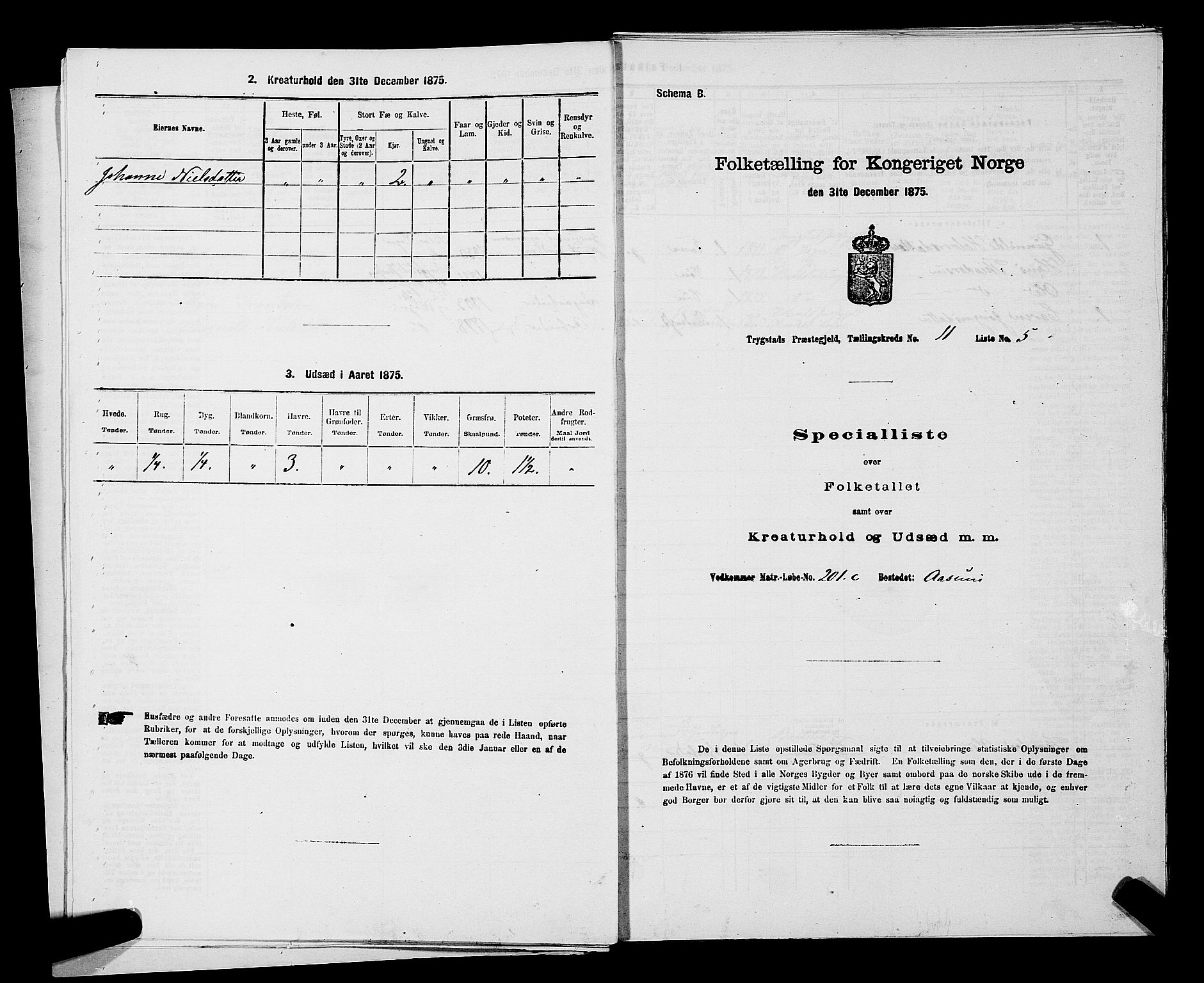 RA, Folketelling 1875 for 0122P Trøgstad prestegjeld, 1875, s. 1213