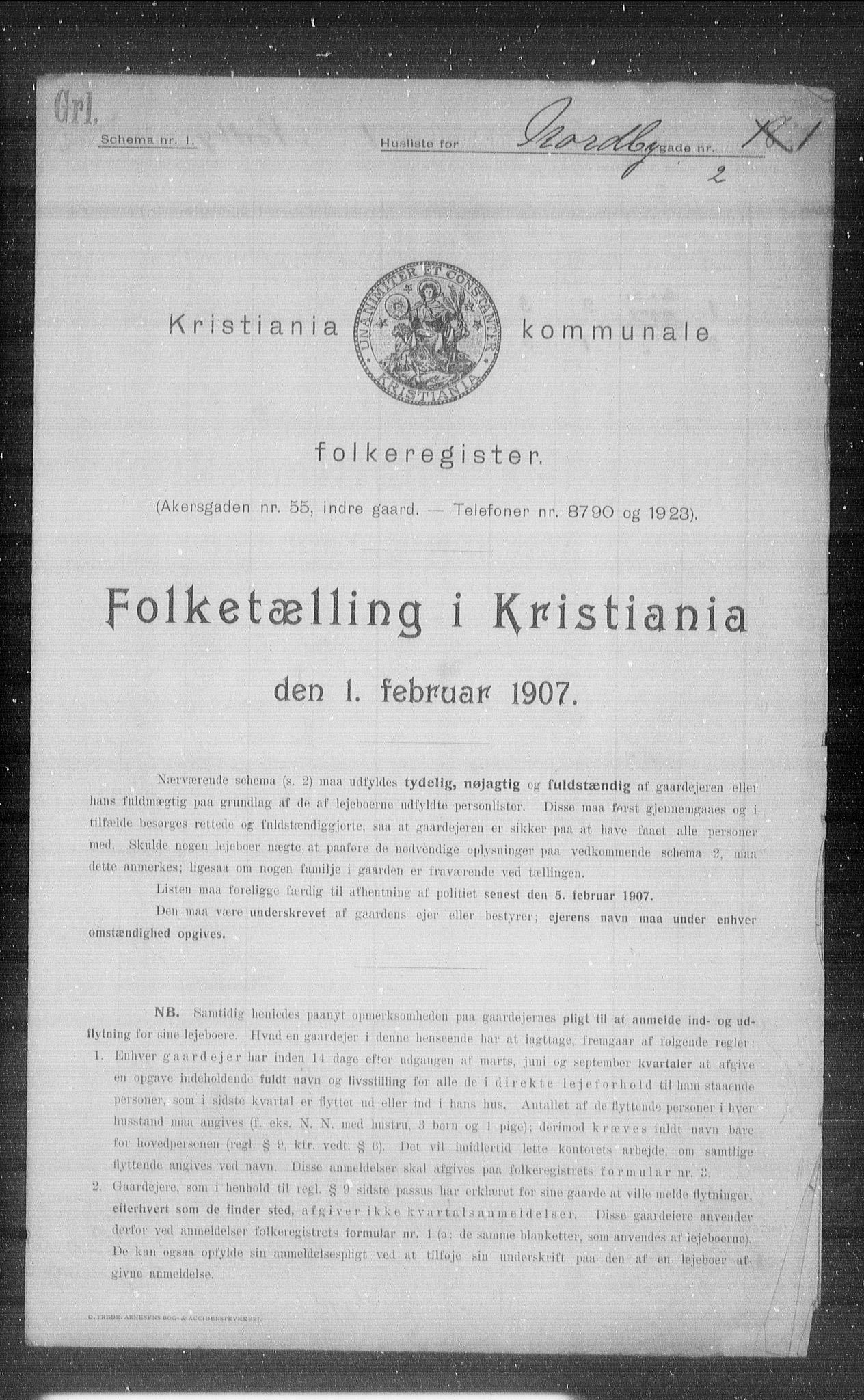 OBA, Kommunal folketelling 1.2.1907 for Kristiania kjøpstad, 1907, s. 36578