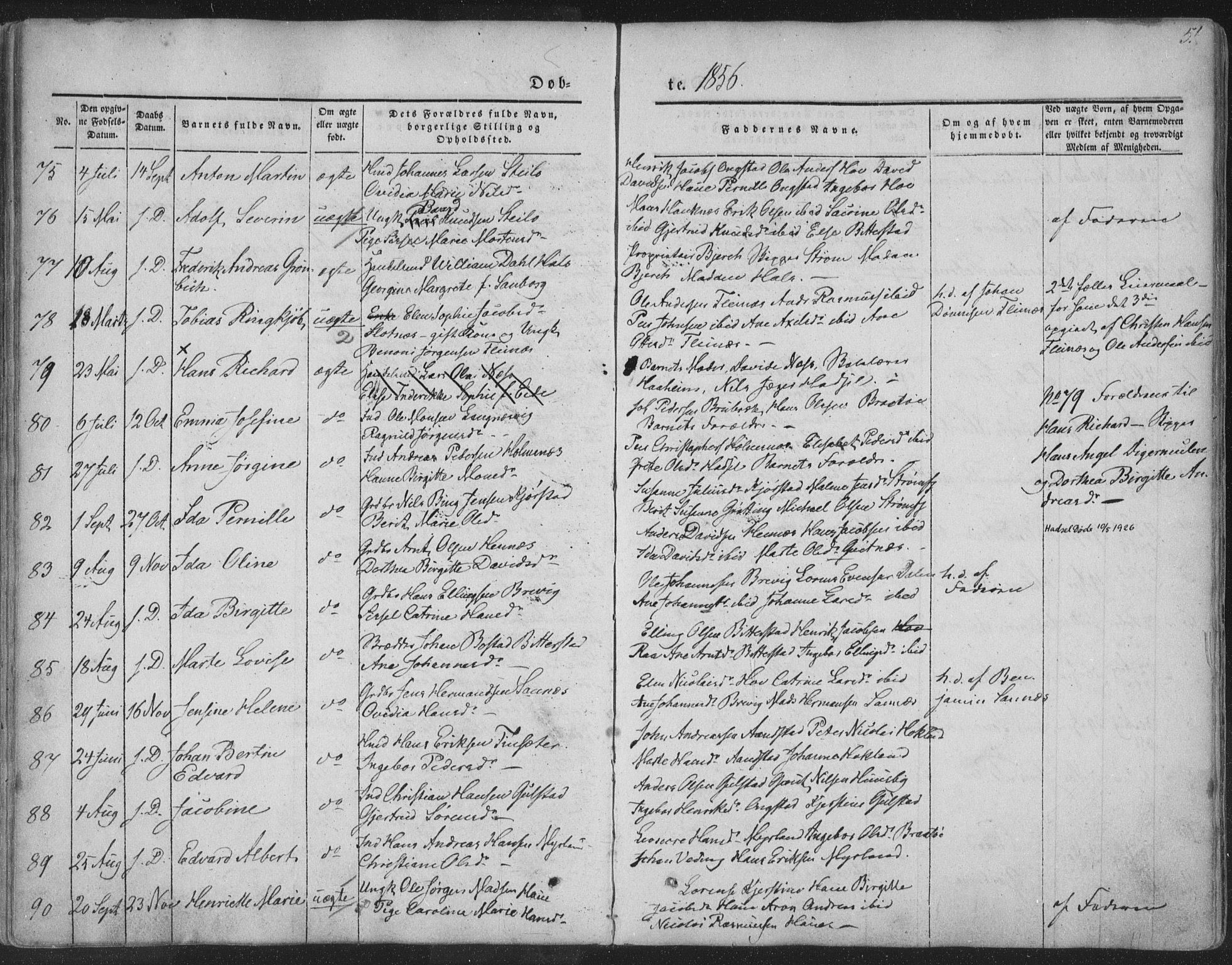 Ministerialprotokoller, klokkerbøker og fødselsregistre - Nordland, AV/SAT-A-1459/888/L1241: Ministerialbok nr. 888A07, 1849-1869, s. 51