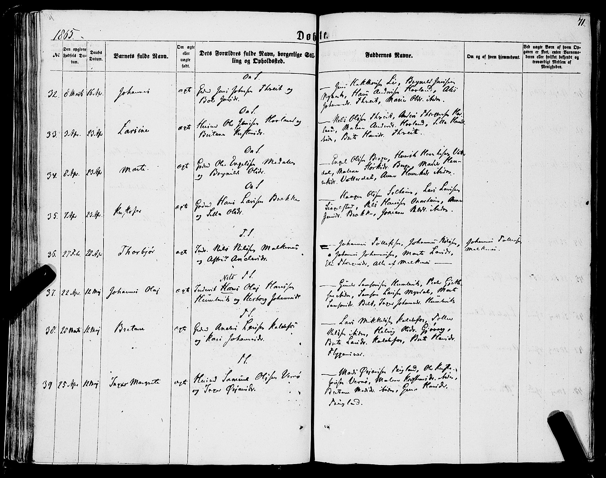 Tysnes sokneprestembete, AV/SAB-A-78601/H/Haa: Ministerialbok nr. A 11, 1860-1871, s. 71