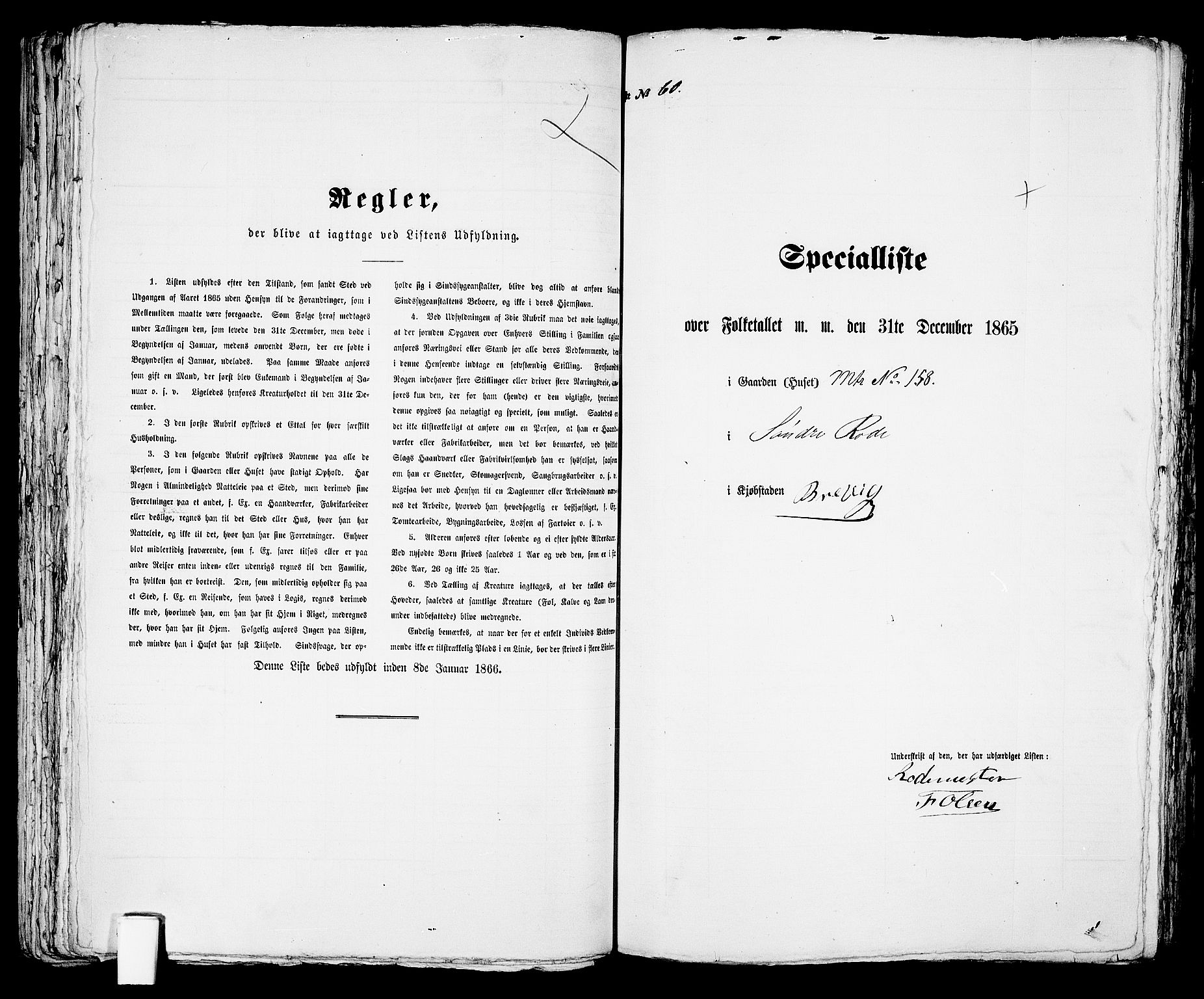 RA, Folketelling 1865 for 0804P Brevik prestegjeld, 1865, s. 497