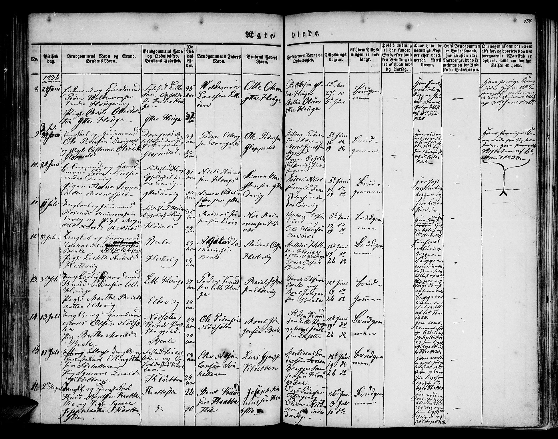 Davik sokneprestembete, AV/SAB-A-79701/H/Haa/Haaa/L0004: Ministerialbok nr. A 4, 1830-1849, s. 187