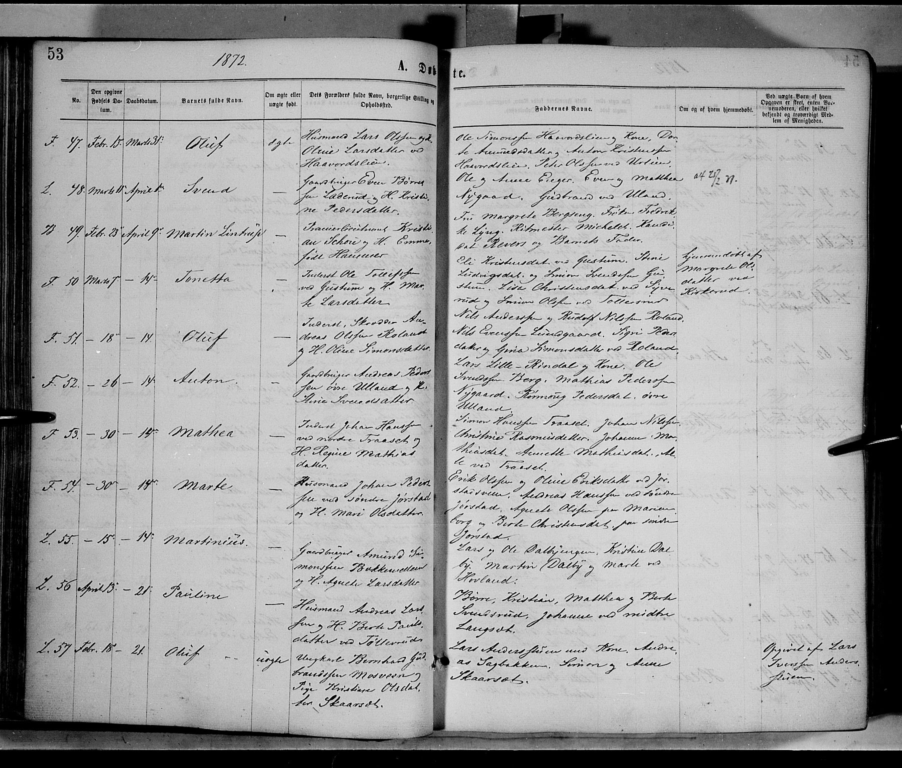 Fåberg prestekontor, AV/SAH-PREST-086/H/Ha/Haa/L0007: Ministerialbok nr. 7, 1868-1878, s. 53