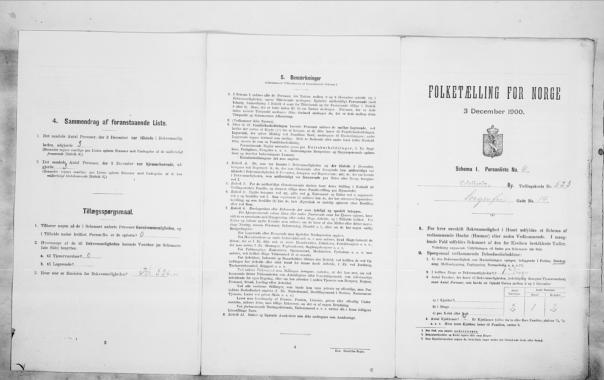 SAO, Folketelling 1900 for 0301 Kristiania kjøpstad, 1900, s. 88766