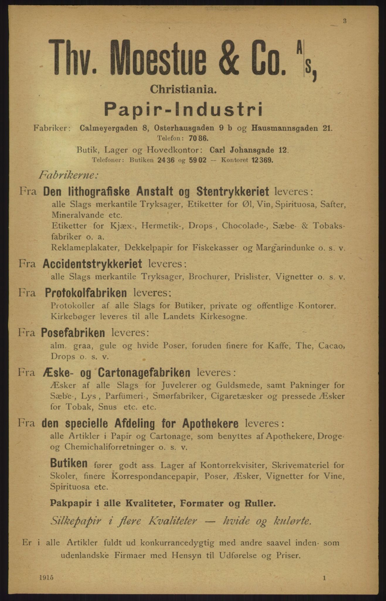 Kristiania/Oslo adressebok, PUBL/-, 1915, s. 3