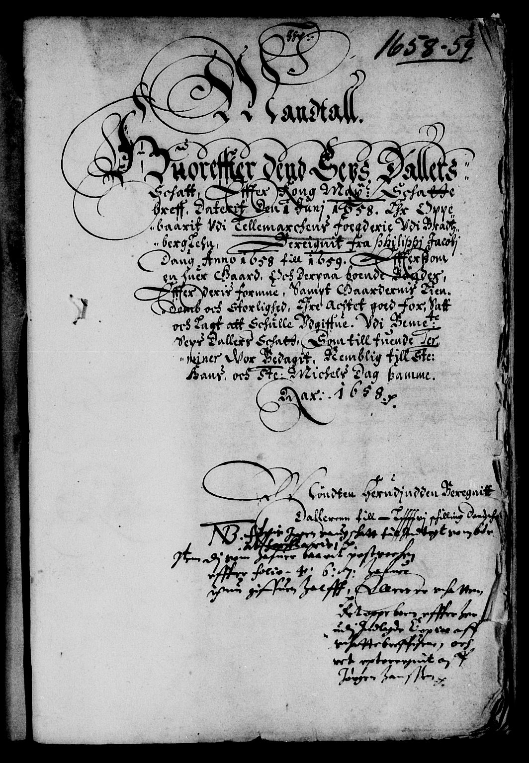 Rentekammeret inntil 1814, Reviderte regnskaper, Lensregnskaper, AV/RA-EA-5023/R/Rb/Rbp/L0045: Bratsberg len, 1657-1659