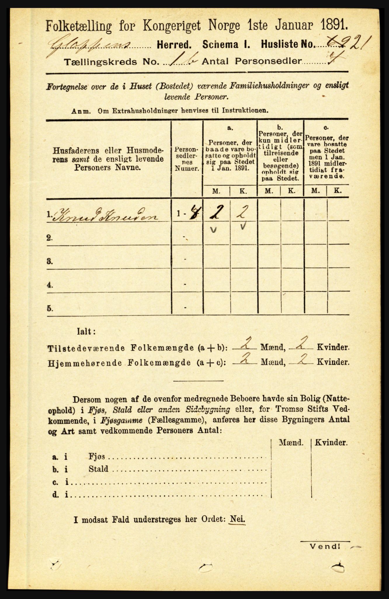 RA, Folketelling 1891 for 1445 Gloppen herred, 1891, s. 394