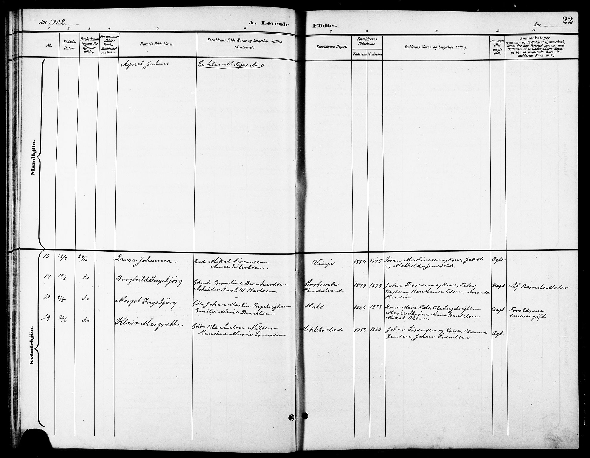 Tranøy sokneprestkontor, SATØ/S-1313/I/Ia/Iab/L0014klokker: Klokkerbok nr. 14, 1896-1918, s. 22