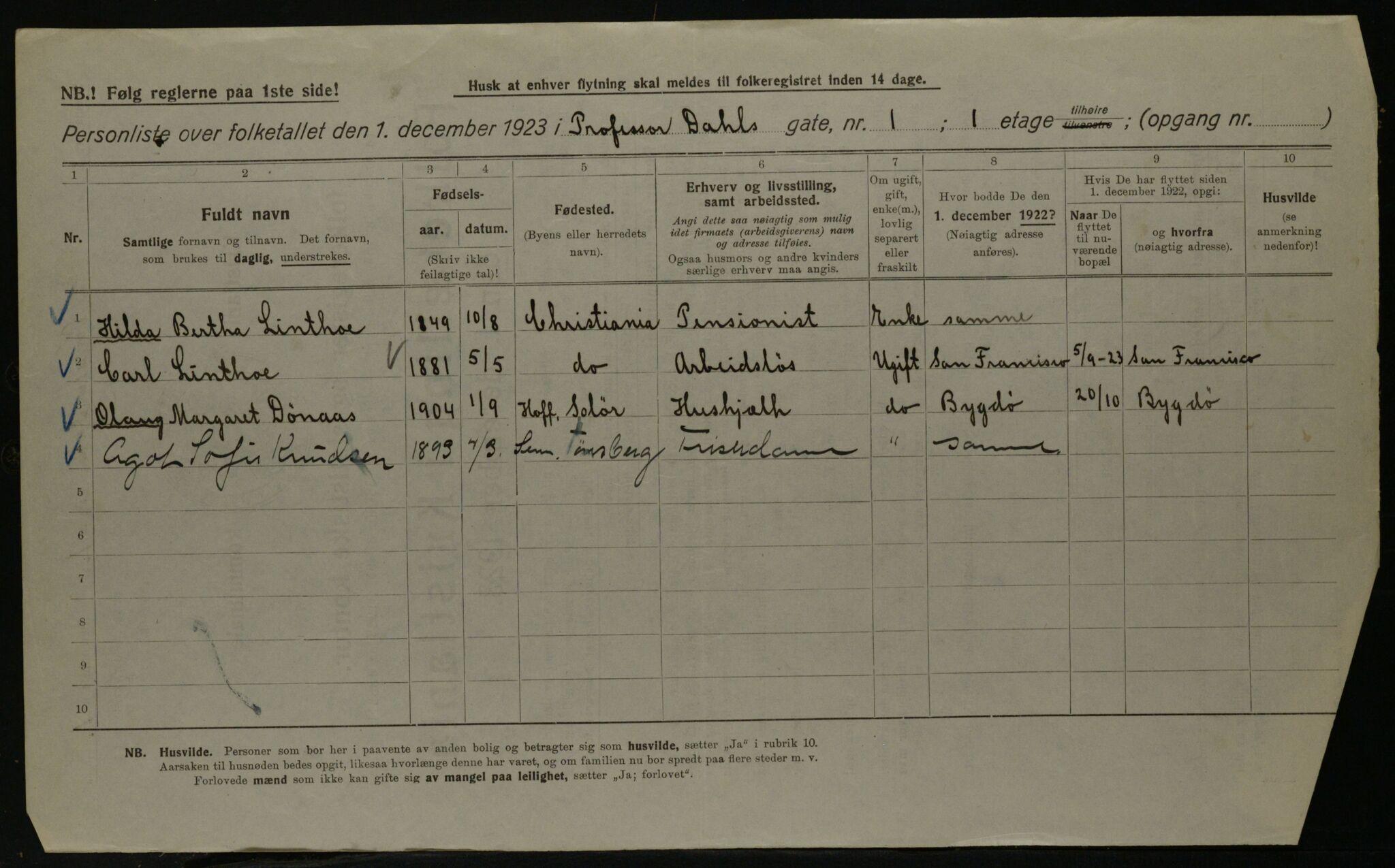 OBA, Kommunal folketelling 1.12.1923 for Kristiania, 1923, s. 90092