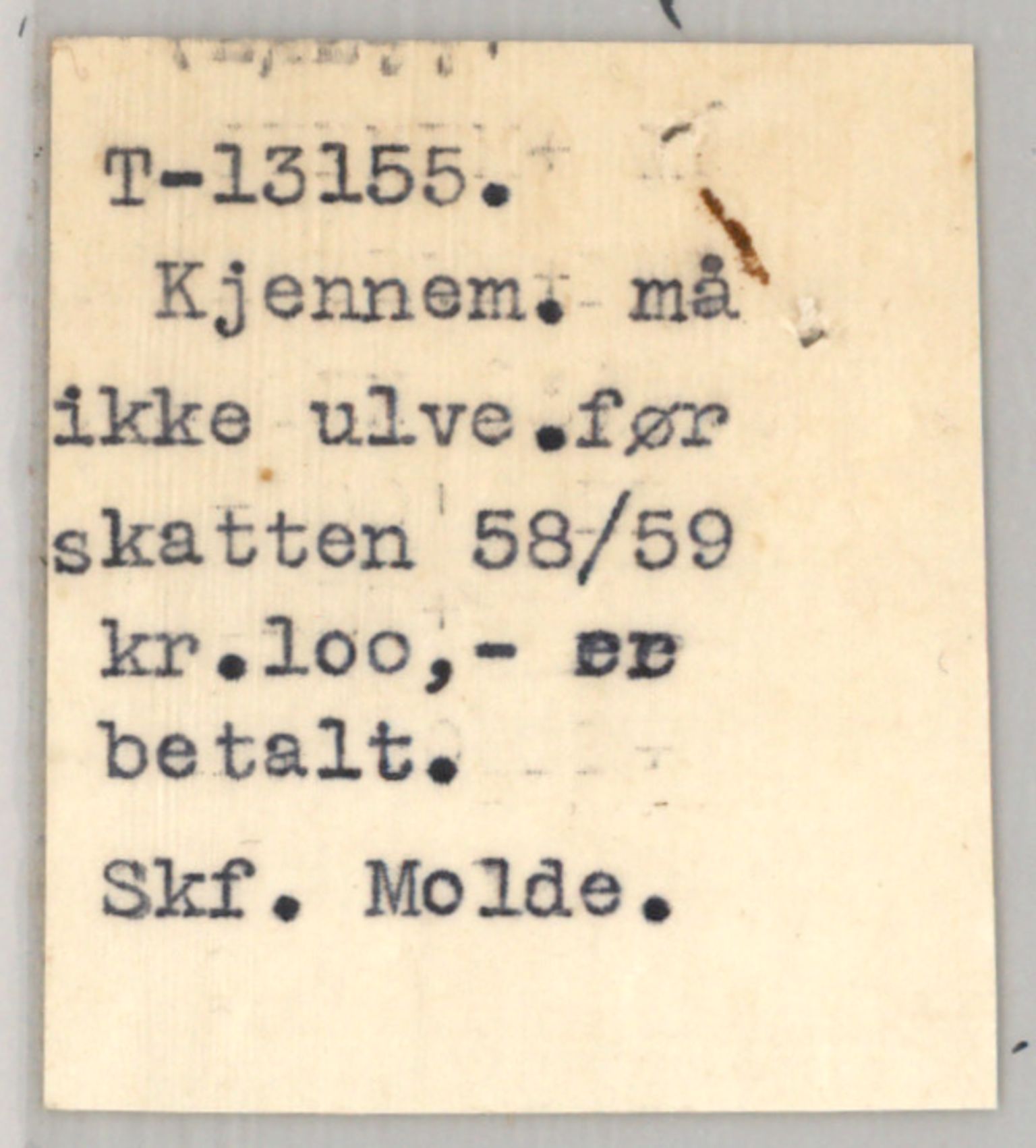 Møre og Romsdal vegkontor - Ålesund trafikkstasjon, AV/SAT-A-4099/F/Fe/L0037: Registreringskort for kjøretøy T 13031 - T 13179, 1927-1998, s. 2415