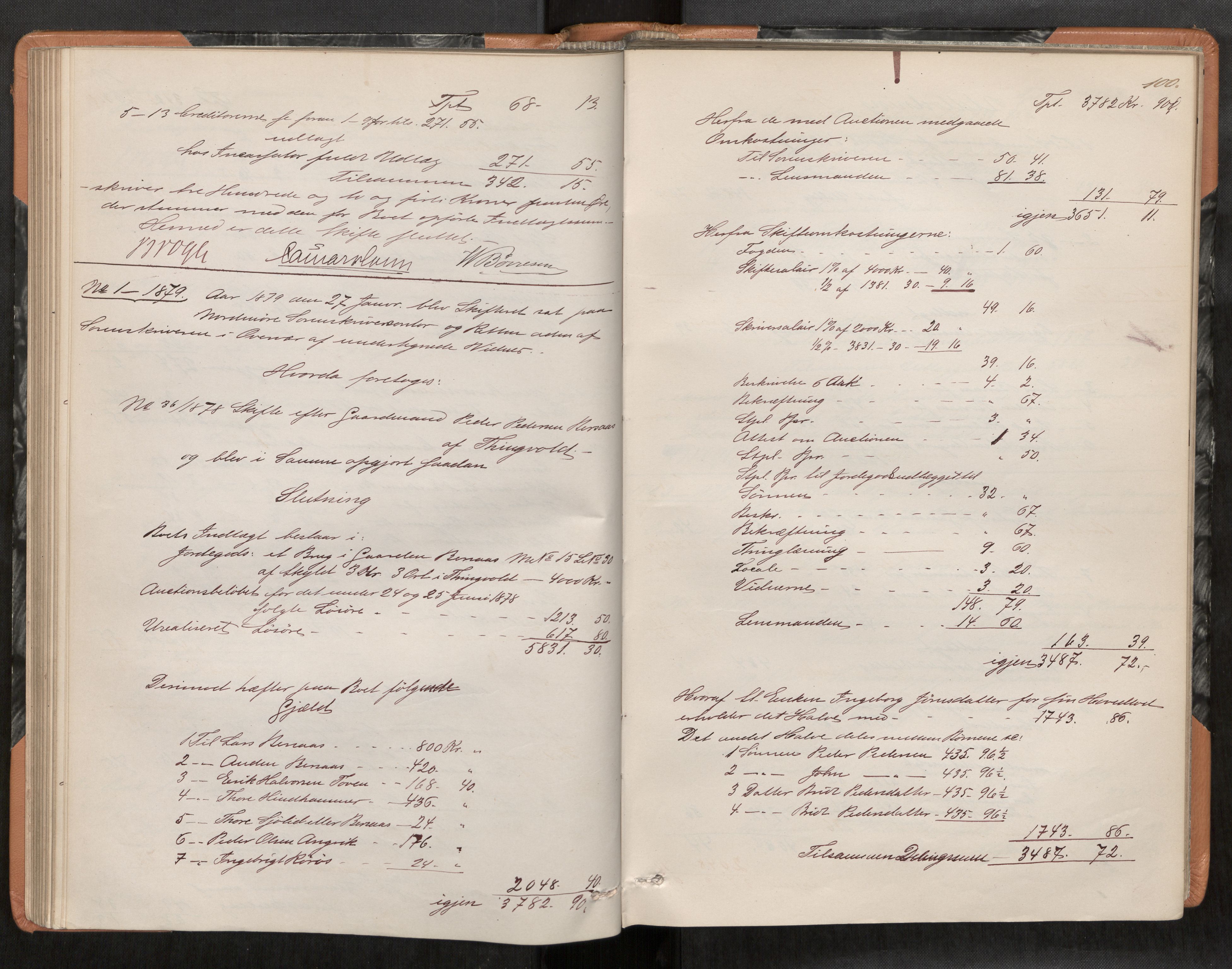 Nordmøre sorenskriveri, SAT/A-4132/1/3/3A/L0038: Utlodningsprotokoll nr. 07, 1877-1881, s. 100