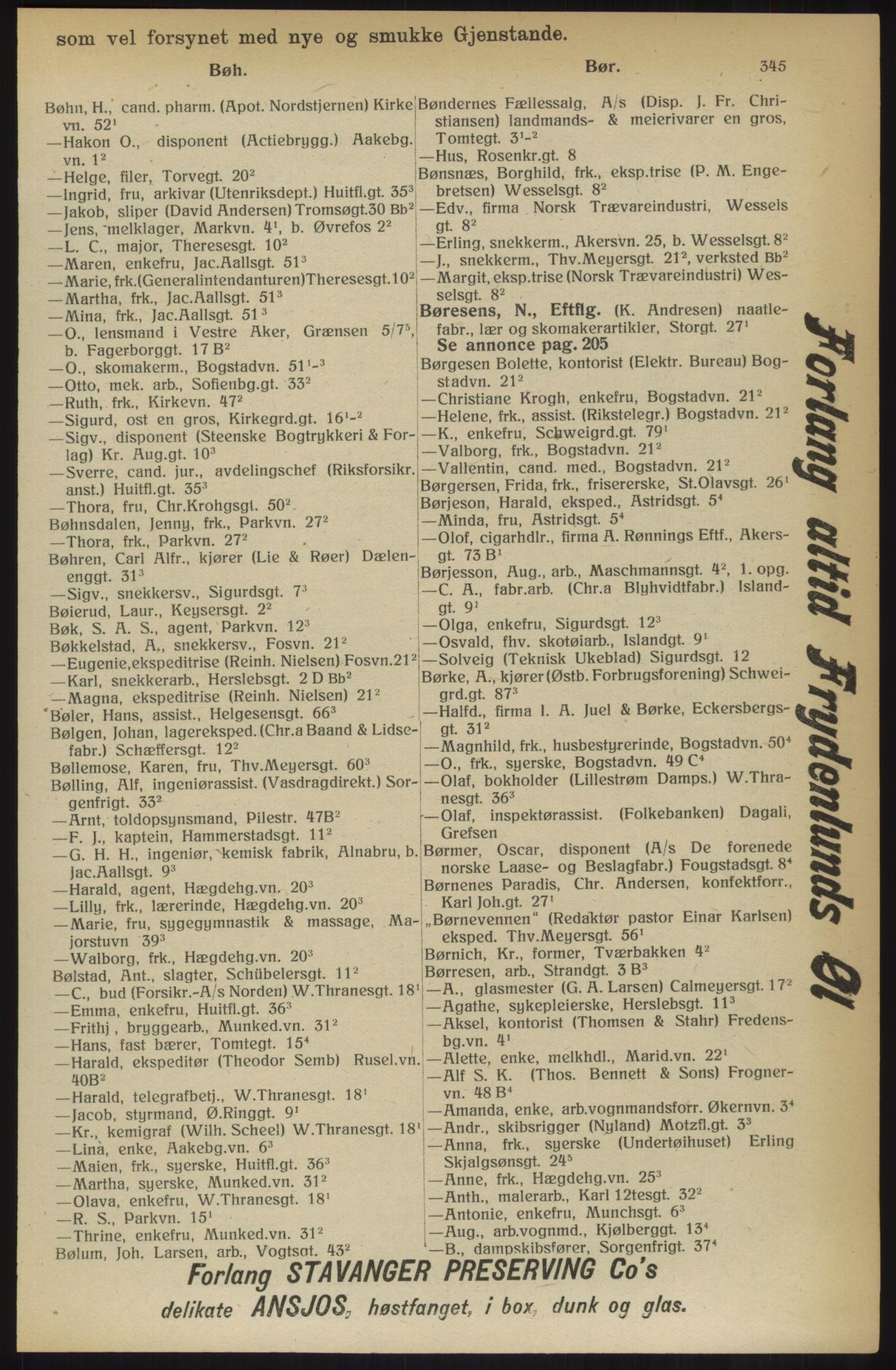 Kristiania/Oslo adressebok, PUBL/-, 1914, s. 345