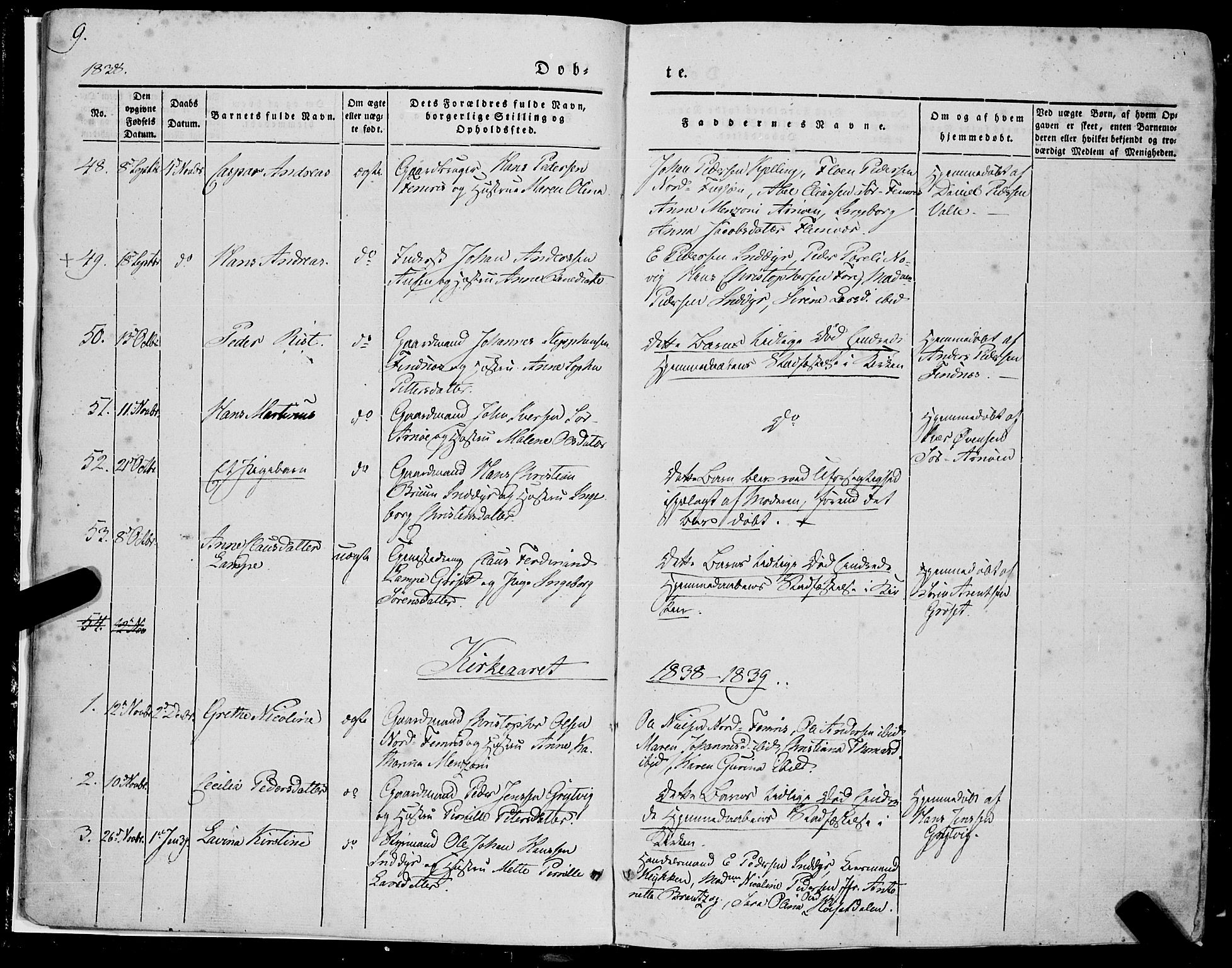 Ministerialprotokoller, klokkerbøker og fødselsregistre - Nordland, AV/SAT-A-1459/805/L0097: Ministerialbok nr. 805A04, 1837-1861, s. 9