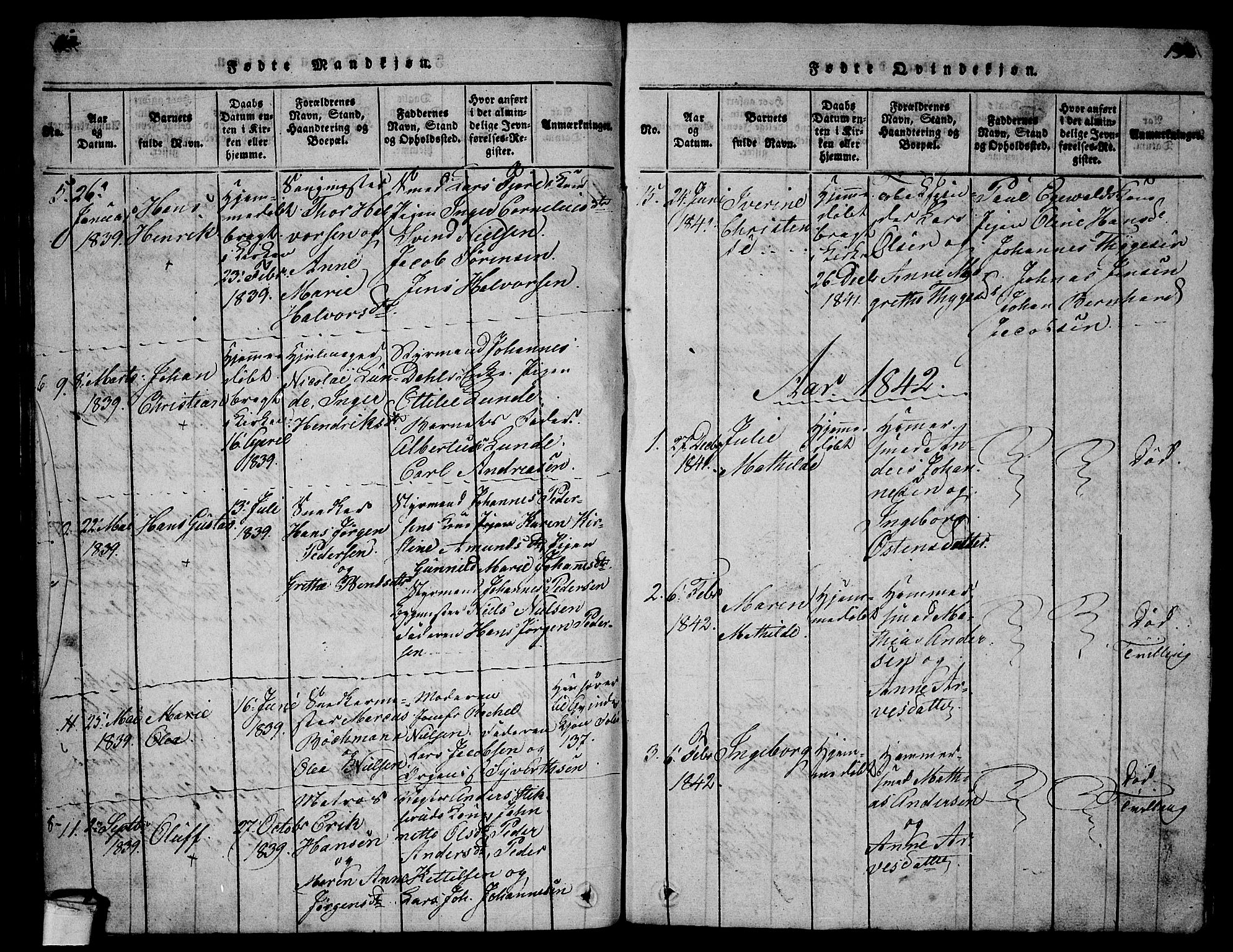 Larvik kirkebøker, SAKO/A-352/G/Gb/L0001: Klokkerbok nr. II 1, 1818-1843, s. 152-153