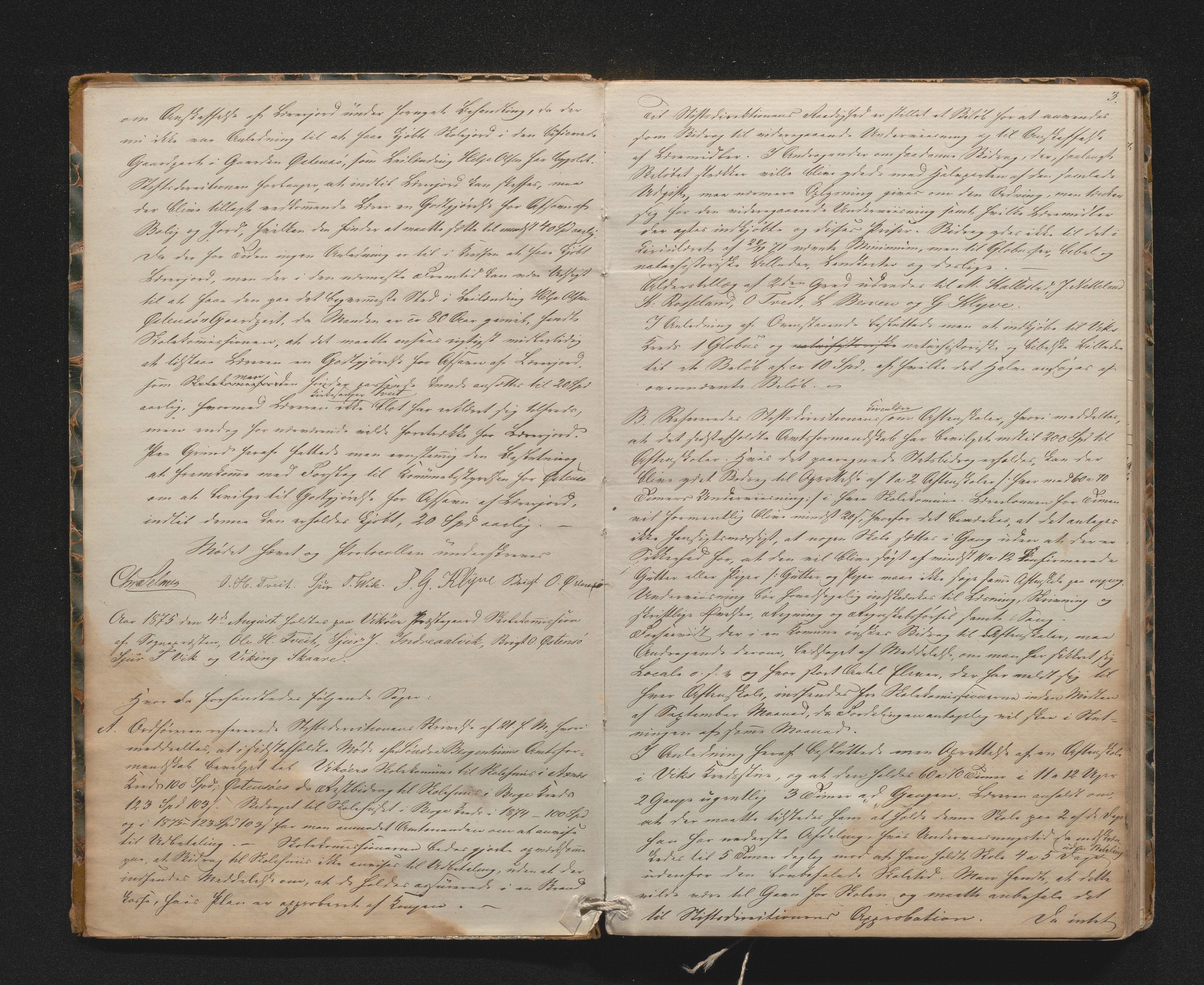 Kvam herad. Øystese sokn skulekommisjon / skulestyre, IKAH/1238-213/A/Aa/L0001: Møtebok for Øystese skulekommisjon, 1875-1889