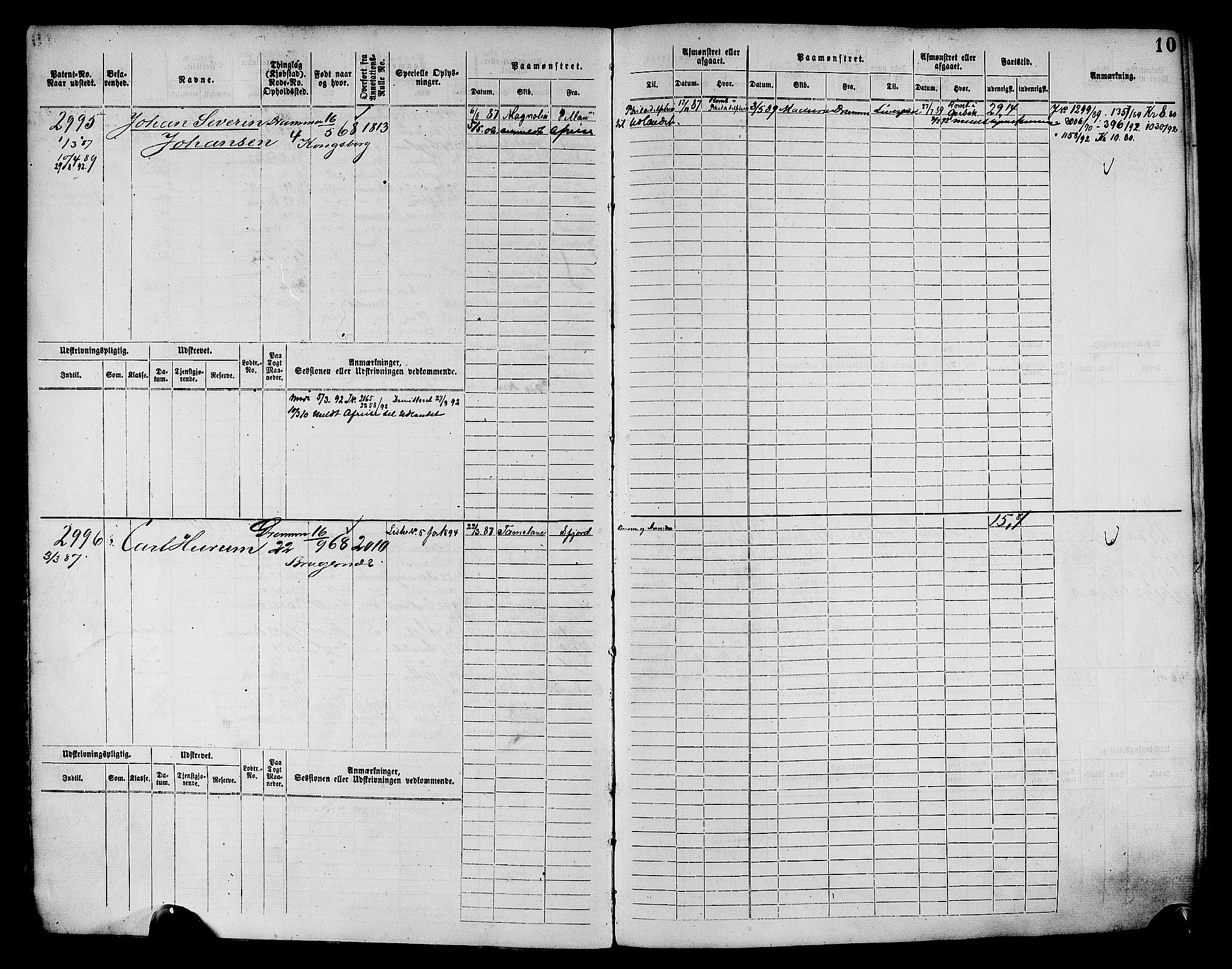 Drammen innrulleringsdistrikt, SAKO/A-781/F/Fc/L0004: Hovedrulle, 1885, s. 12