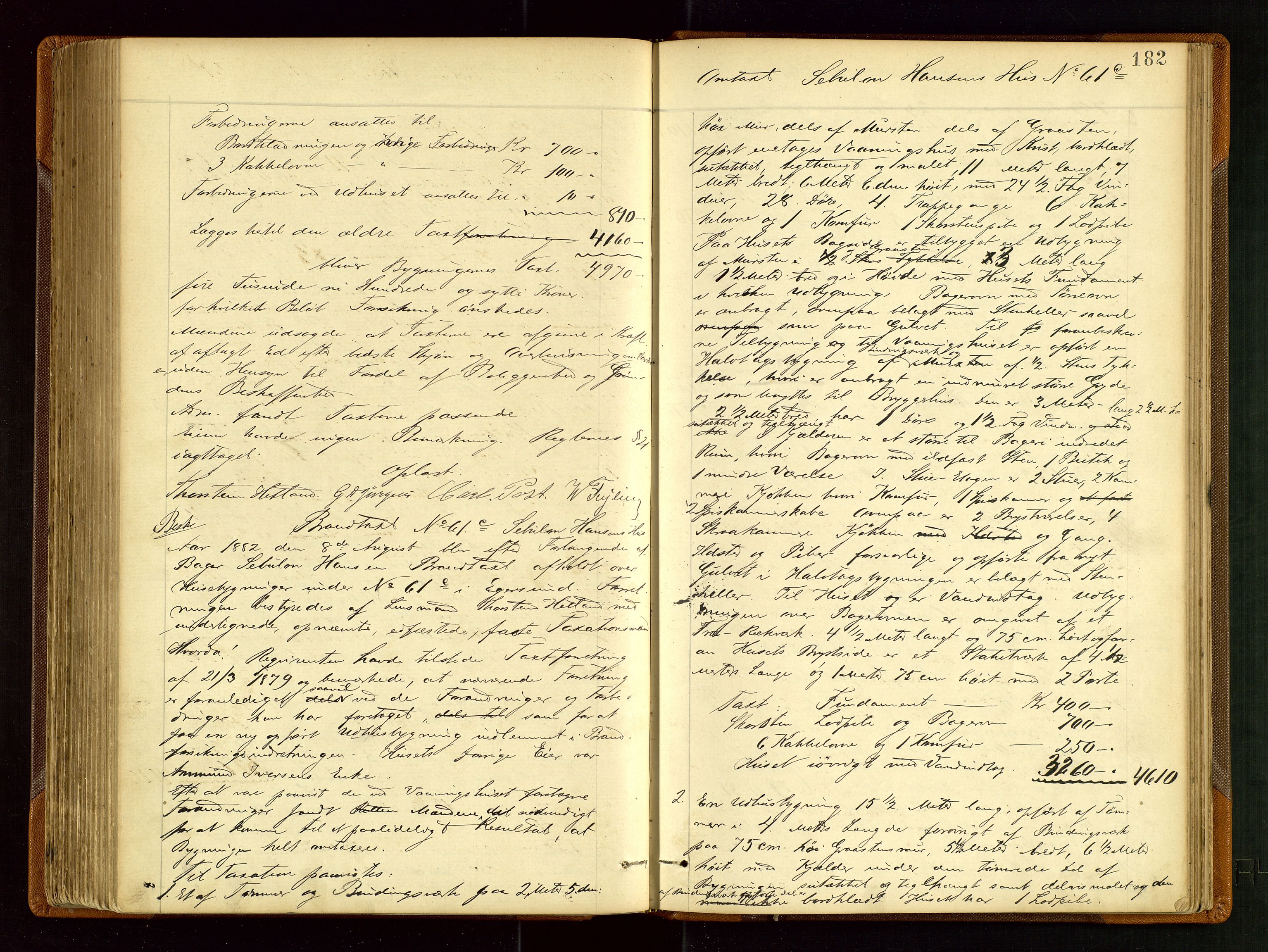 Eigersund lensmannskontor, AV/SAST-A-100171/God/L0003: "Brandtaxationsprotokol", 1874-1886, s. 181b-182a