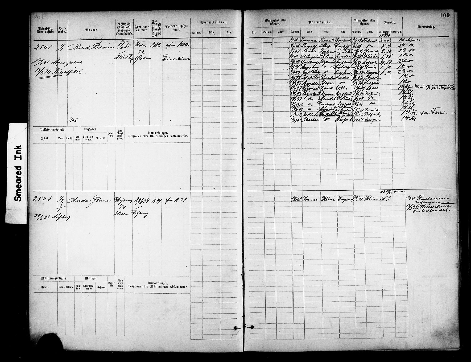 Tvedestrand mønstringskrets, SAK/2031-0011/F/Fb/L0018: Hovedrulle nr 2289-3056, U-34, 1882-1892, s. 114