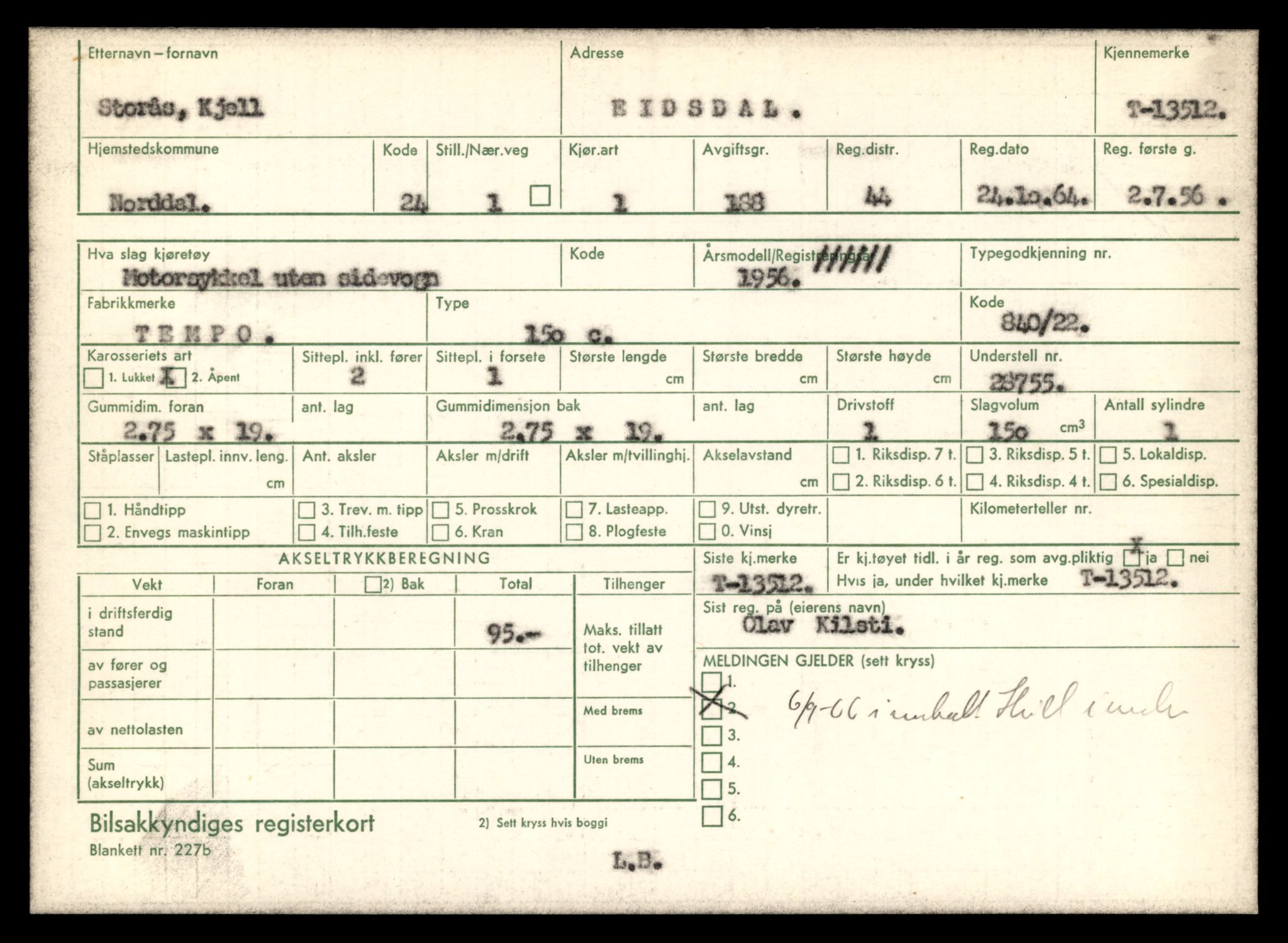 Møre og Romsdal vegkontor - Ålesund trafikkstasjon, AV/SAT-A-4099/F/Fe/L0039: Registreringskort for kjøretøy T 13361 - T 13530, 1927-1998, s. 2694