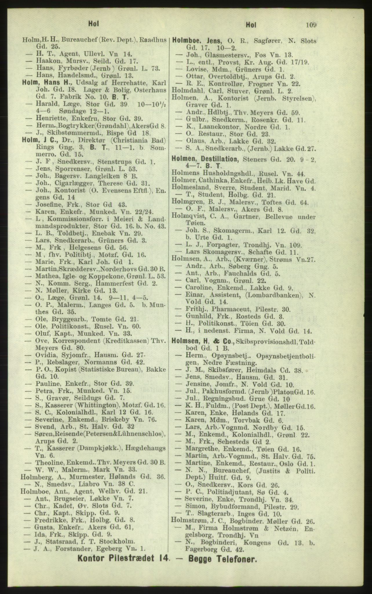 Kristiania/Oslo adressebok, PUBL/-, 1884, s. 109