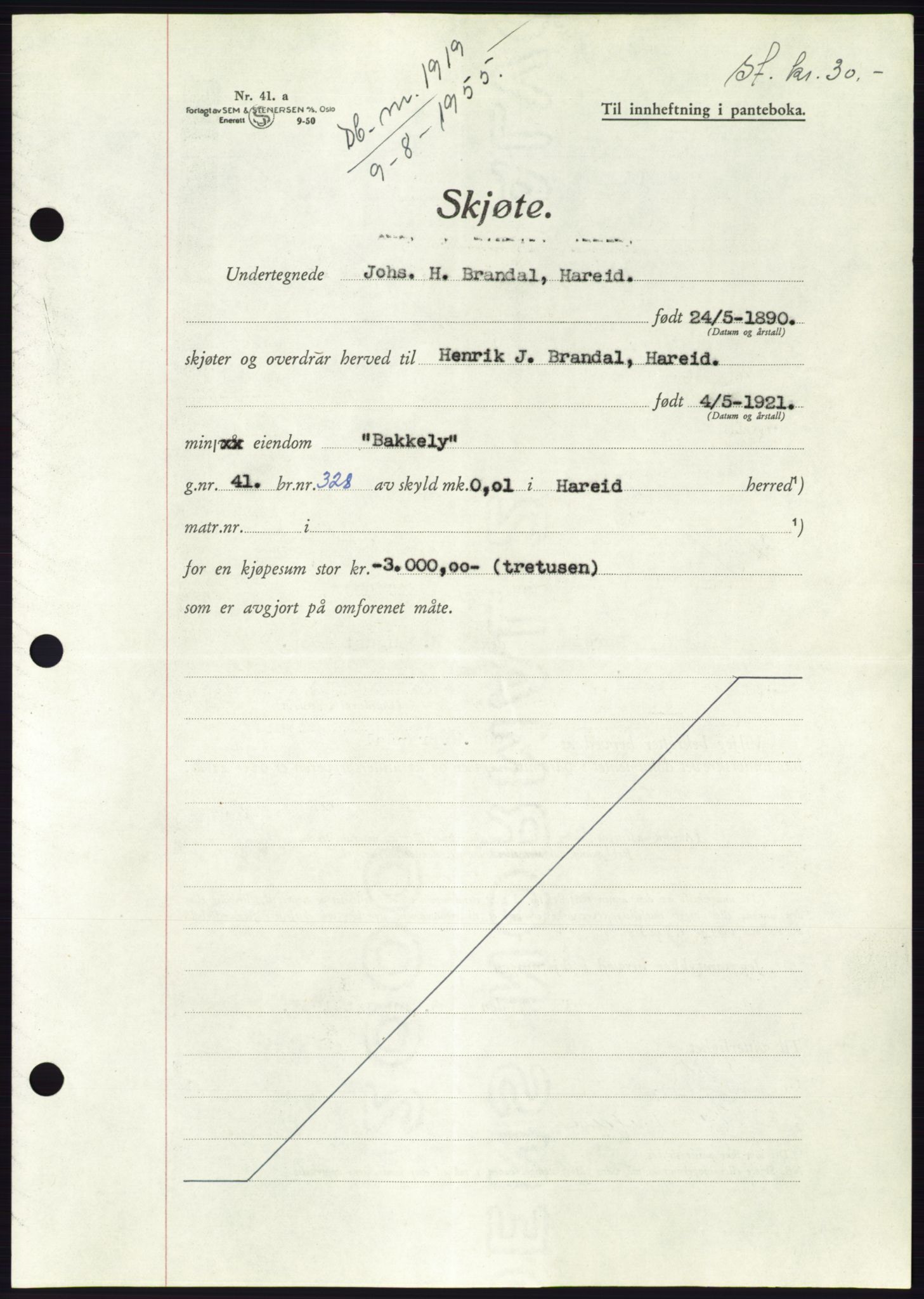 Søre Sunnmøre sorenskriveri, AV/SAT-A-4122/1/2/2C/L0101: Pantebok nr. 27A, 1955-1955, Dagboknr: 1919/1955