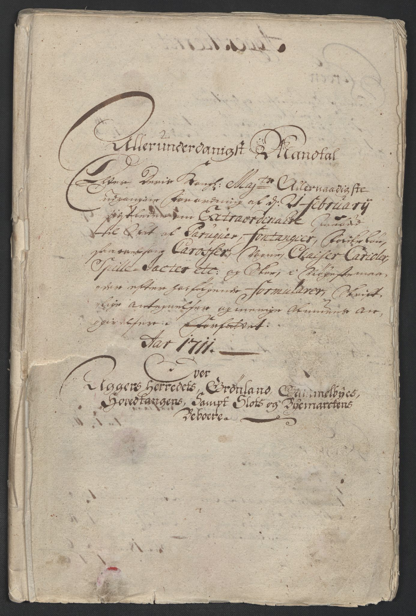 Rentekammeret inntil 1814, Reviderte regnskaper, Fogderegnskap, AV/RA-EA-4092/R10/L0449: Fogderegnskap Aker og Follo, 1711, s. 3