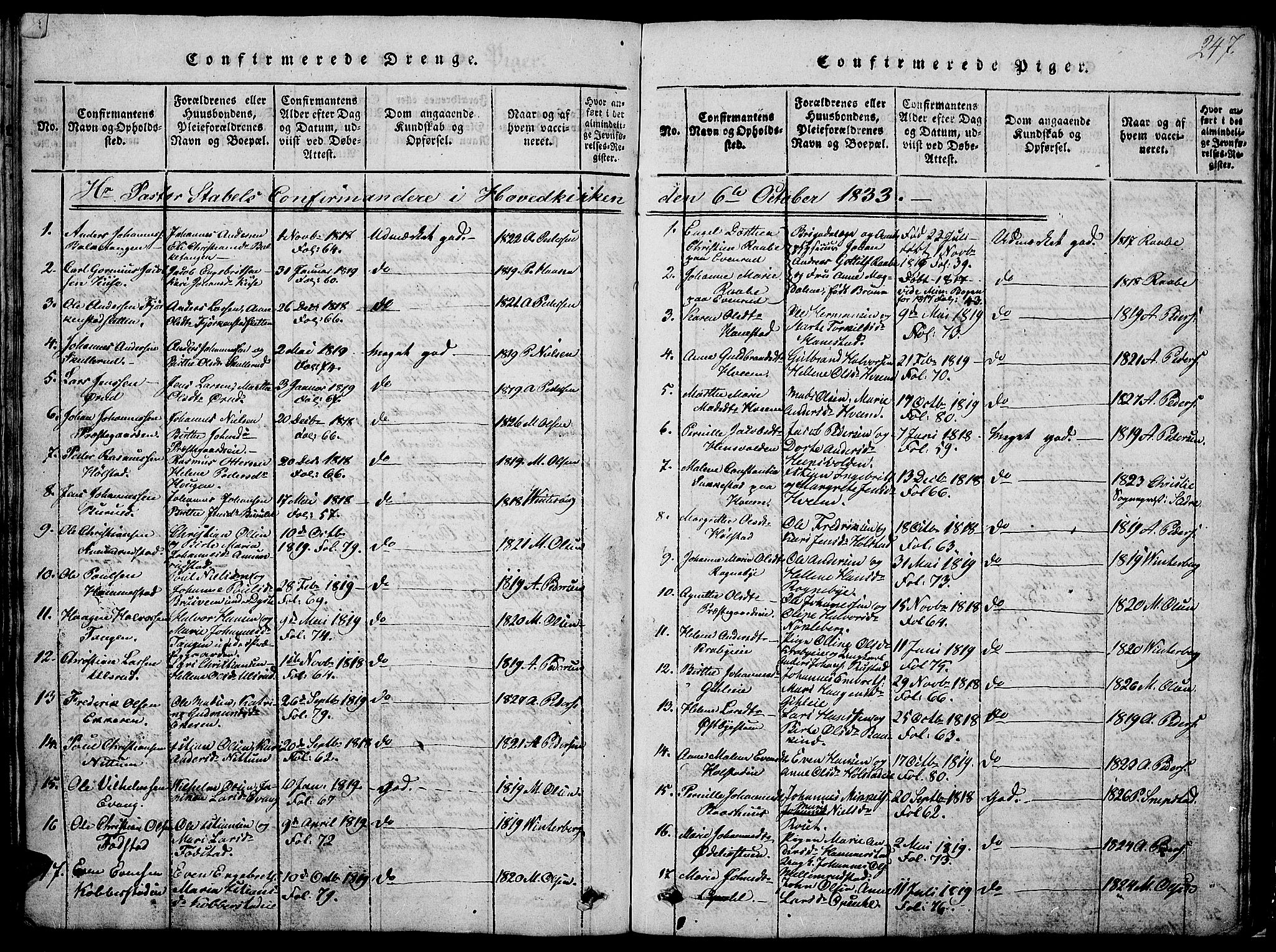 Østre Toten prestekontor, AV/SAH-PREST-104/H/Ha/Hab/L0001: Klokkerbok nr. 1, 1827-1839, s. 247