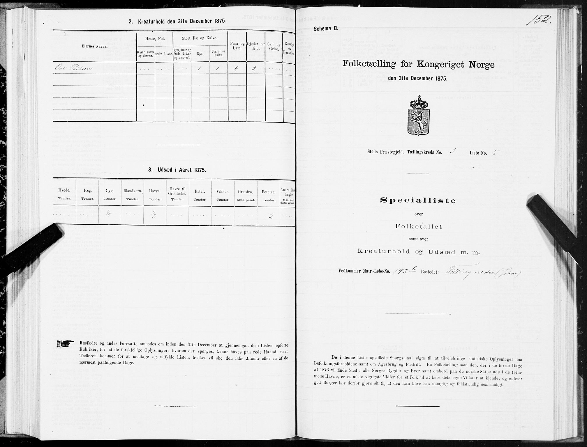 SAT, Folketelling 1875 for 1734P Stod prestegjeld, 1875, s. 4152