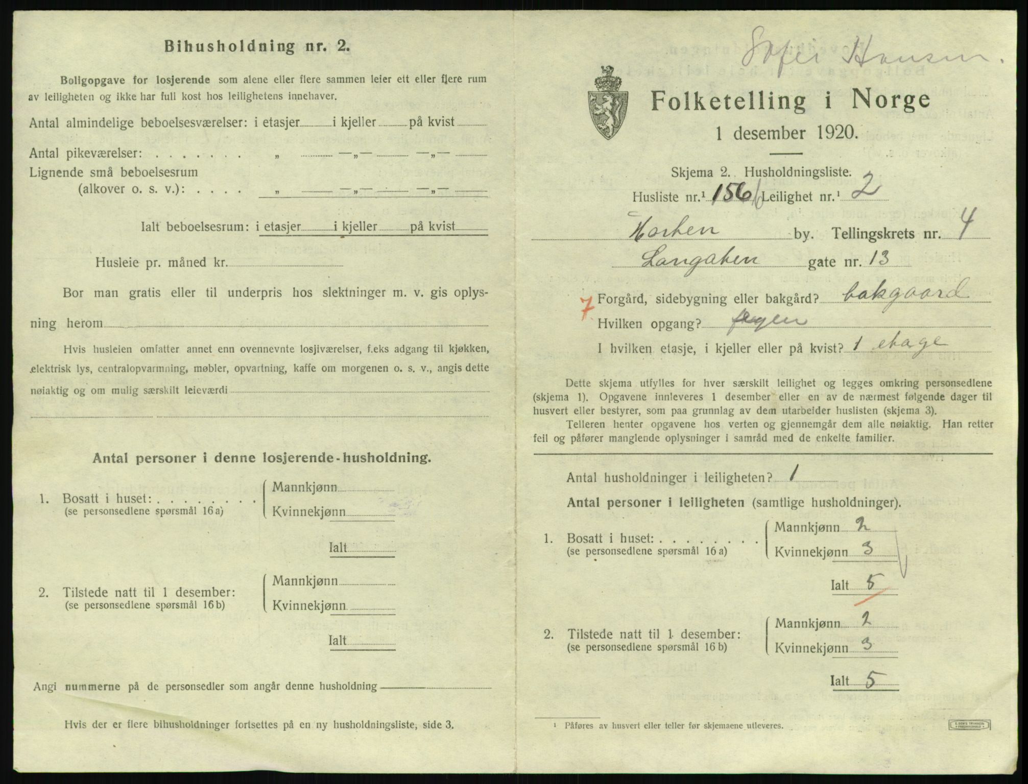 SAKO, Folketelling 1920 for 0703 Horten kjøpstad, 1920, s. 5621