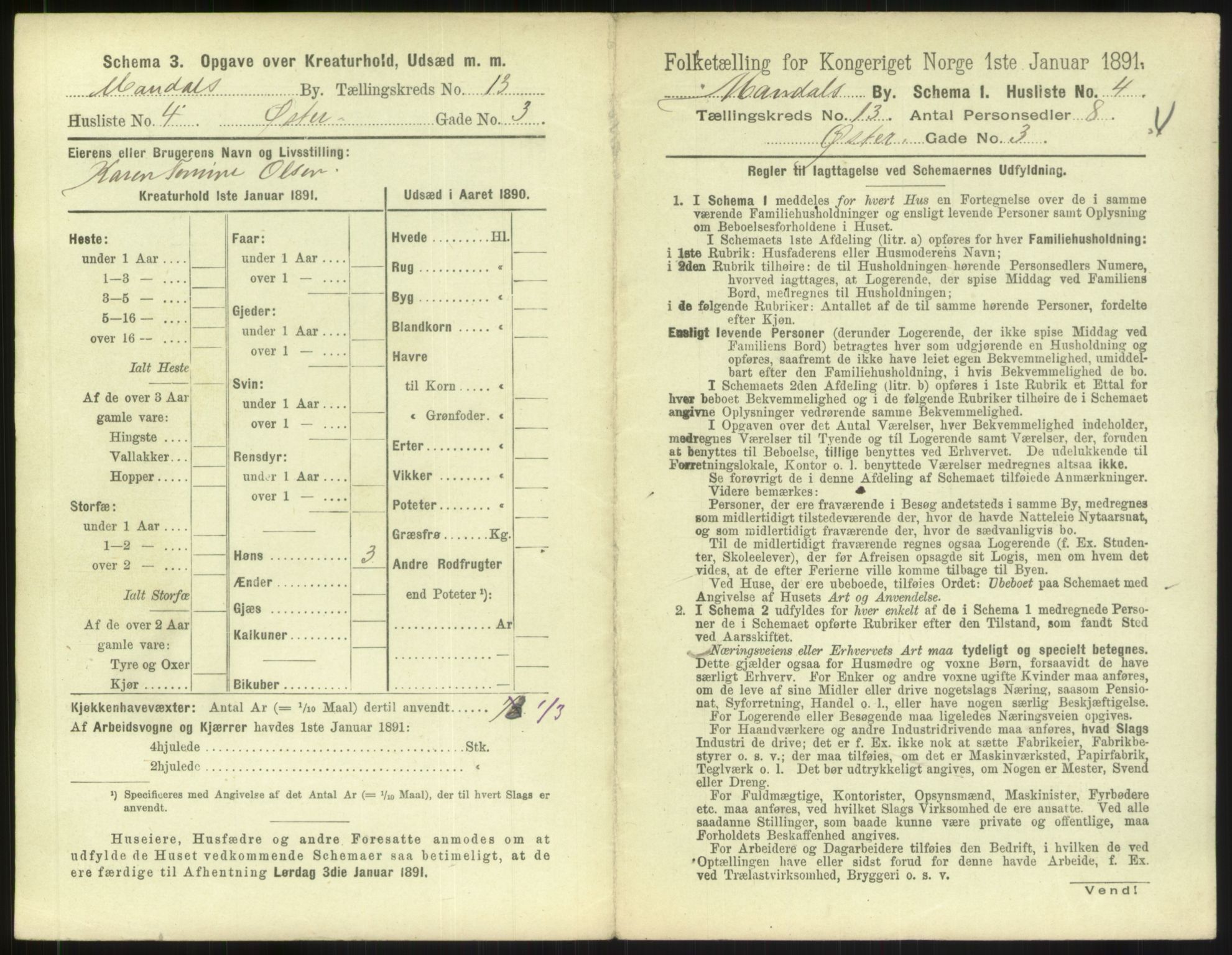 RA, Folketelling 1891 for 1002 Mandal ladested, 1891, s. 591