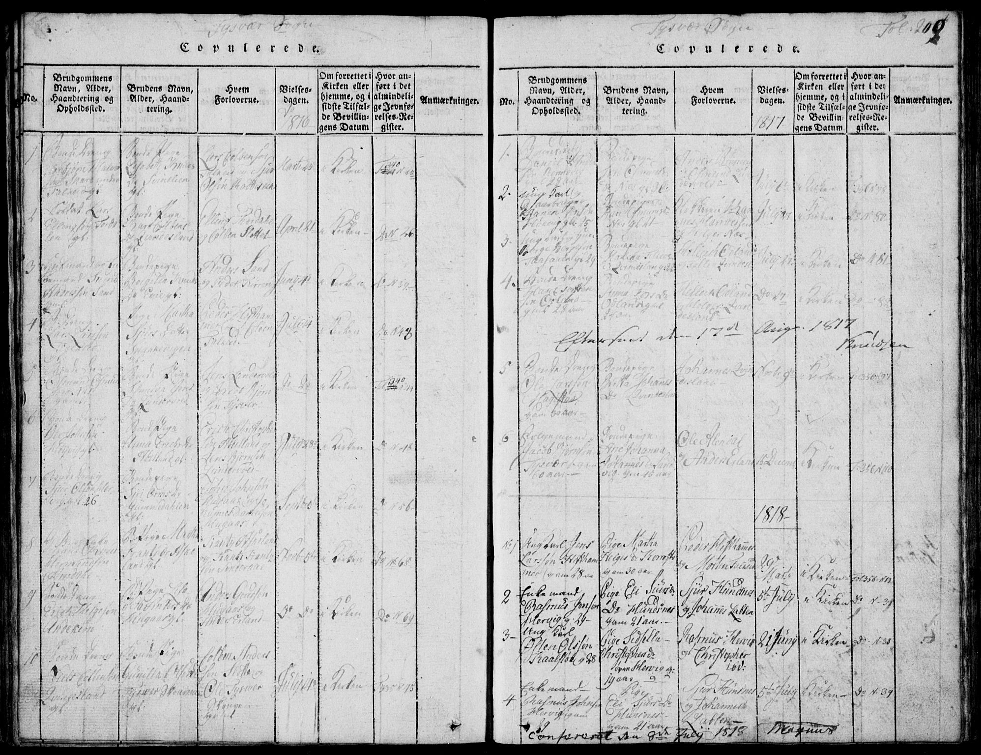 Skjold sokneprestkontor, SAST/A-101847/H/Ha/Hab/L0002: Klokkerbok nr. B 2 /1, 1815-1830, s. 209