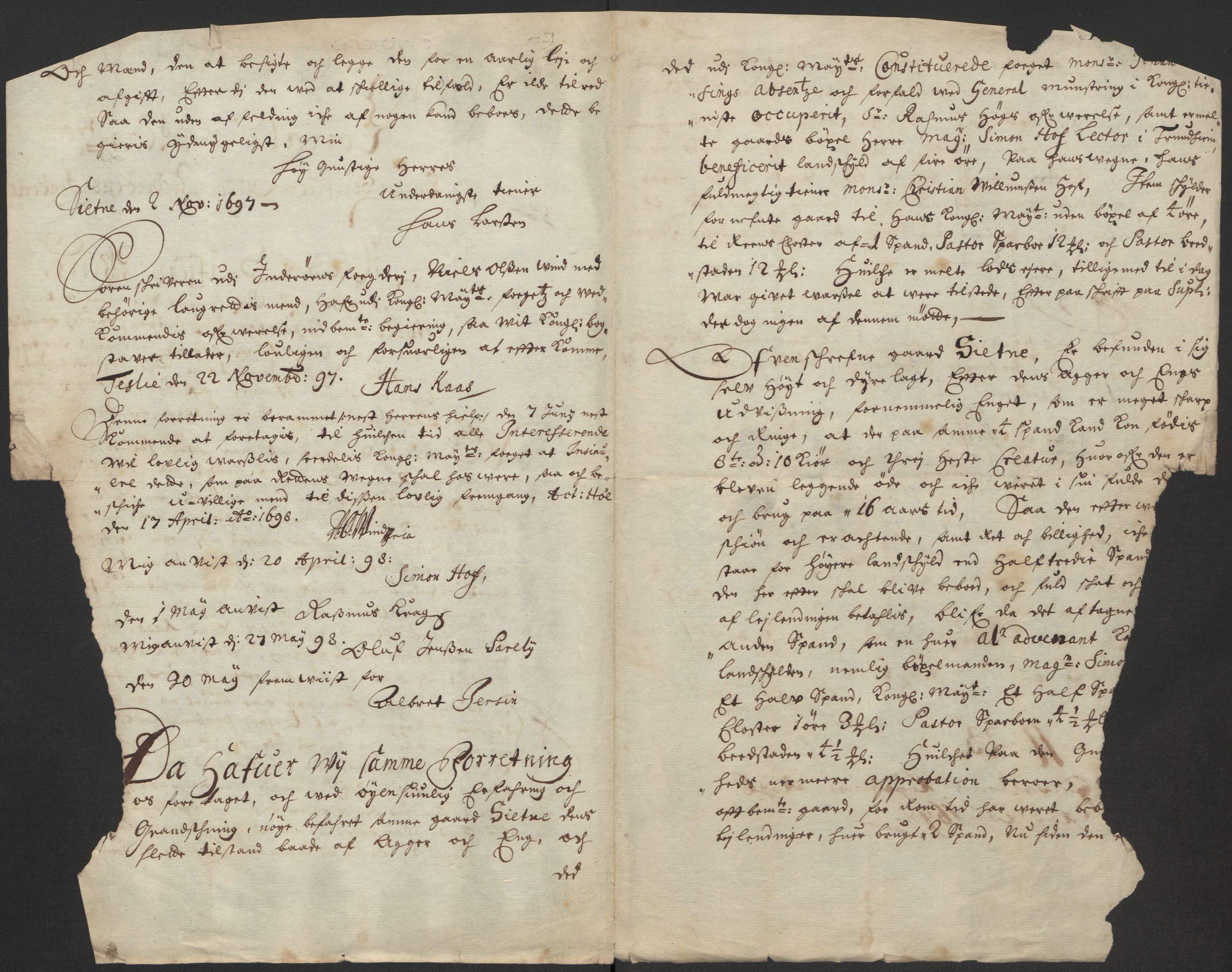 Rentekammeret inntil 1814, Reviderte regnskaper, Fogderegnskap, RA/EA-4092/R63/L4310: Fogderegnskap Inderøy, 1698-1699, s. 250