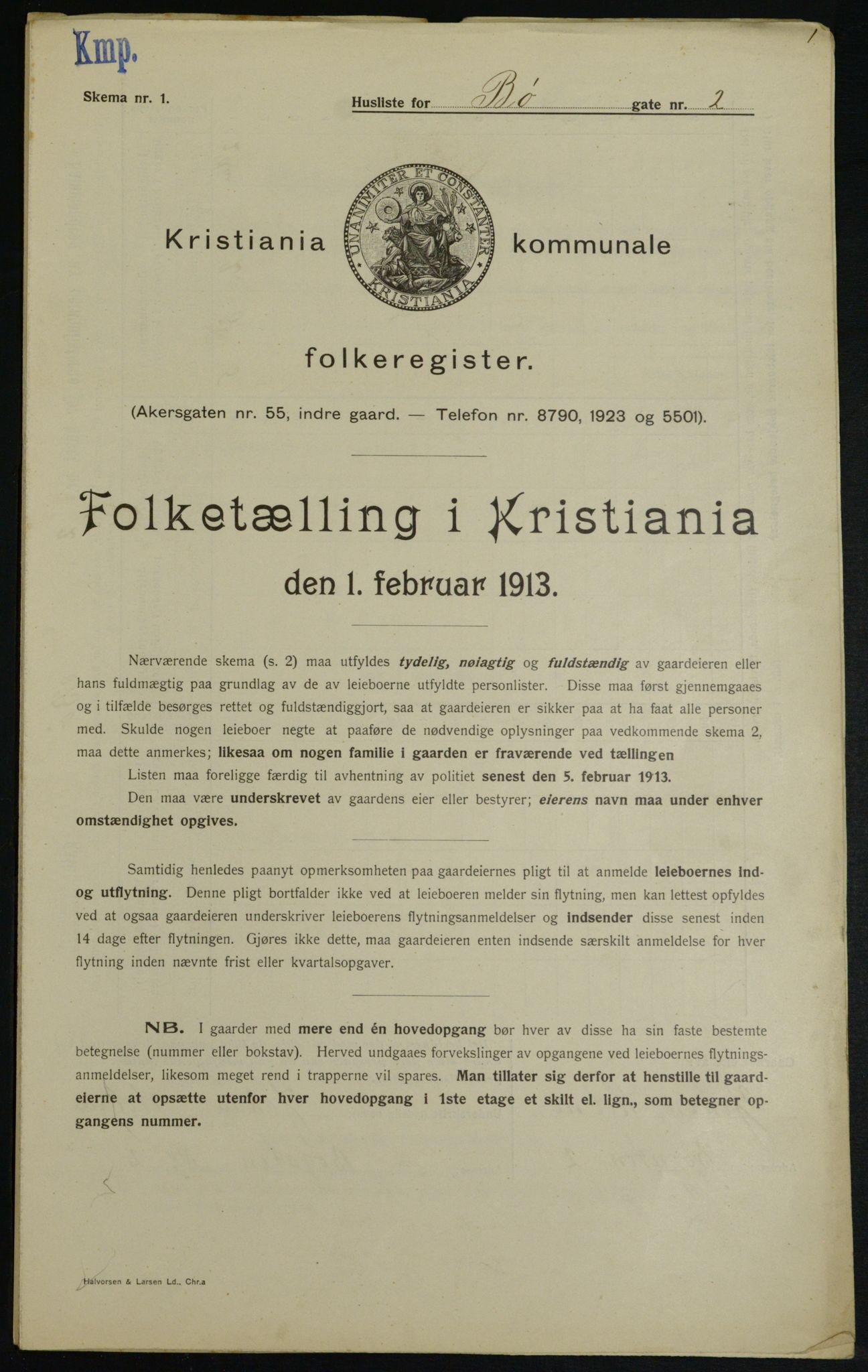 OBA, Kommunal folketelling 1.2.1913 for Kristiania, 1913, s. 11138